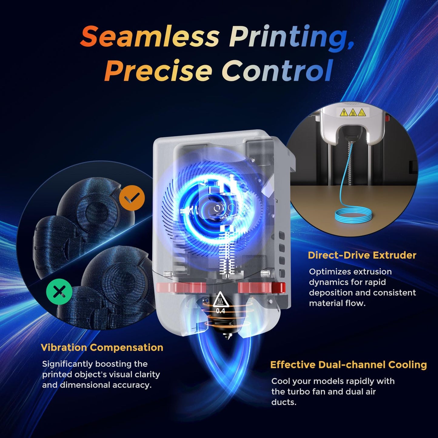 FLASHFORGE 3D Printer AD5M, 1-Click Full-Auto Calibration 600mm/s Fast Printing, CoreXY High-Speed Precision with Every Layer, 3S Quick-Swap Nozzle, Customizable Enclosure, Build Volume 220*220*220mm