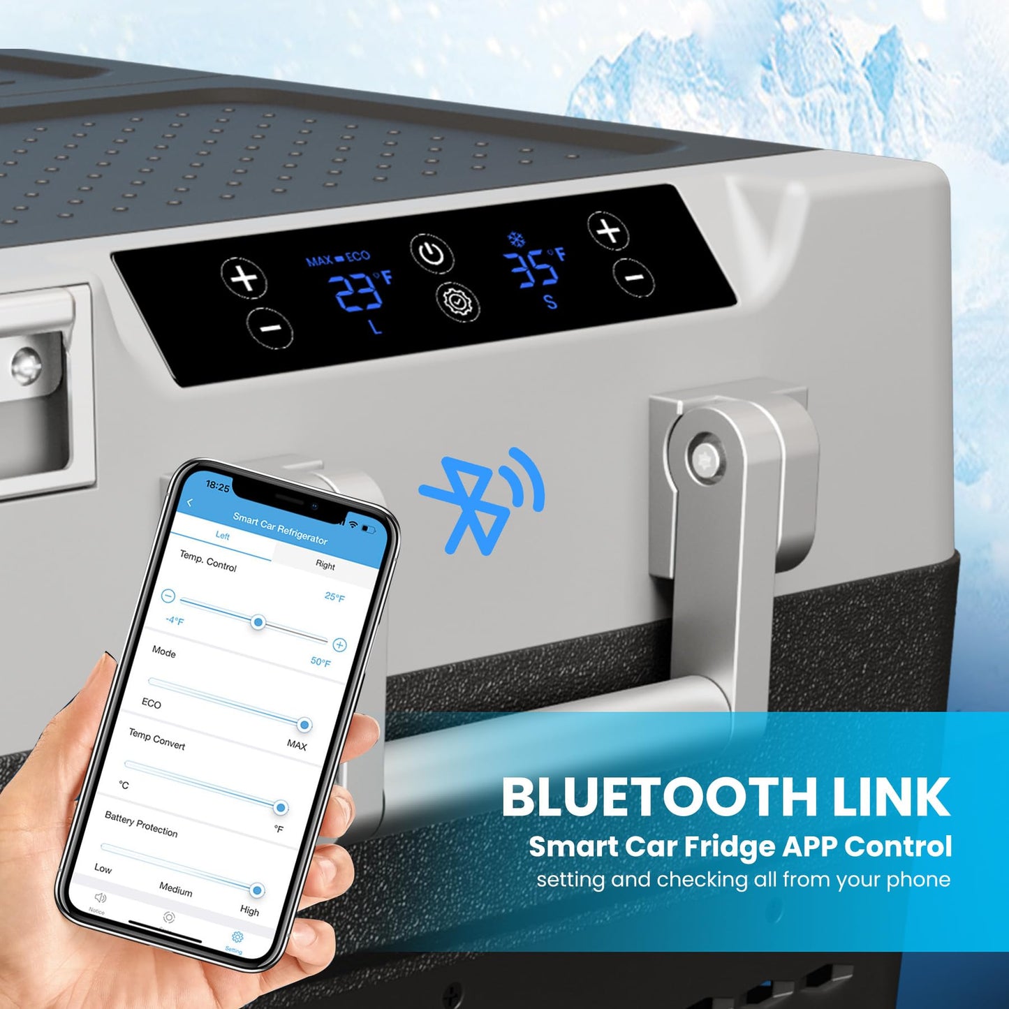 51 QT(48L) Portable Car Electric Cooler, 12V Refrigerator Fridge Freezer for Car, Dual Zone, -4℉~68℉, App Control, Wheels, AC/DC Charger for Camping, Picnic, Travel, Road Trip, Black