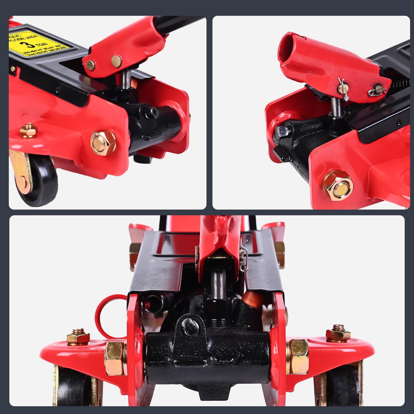 Low Profile Floor Jack 3 Ton (6,600 lbs), Heavy Duty Steel Hydraulic Racing Car Jack, Single Piston Quick Lift Pump with 10"-21.6" Lifting Range, Portable Hydraulic Floor Jack (Red)