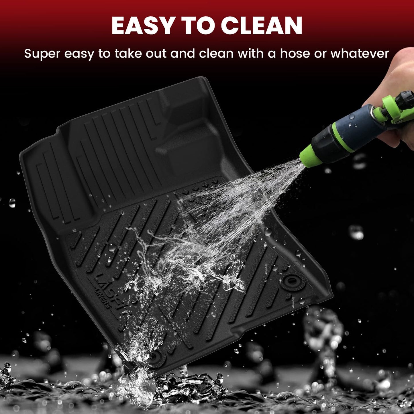 LASFIT Floor Mats & Trunk Mat for Honda Civic Hybrid Sedan 2025 2026 Only, All Weather TPE Custom Fit Car Floor Liner, 1st & 2nd Row & Cargo Mat, Black (Not for Civic Hybrid Hatchback)