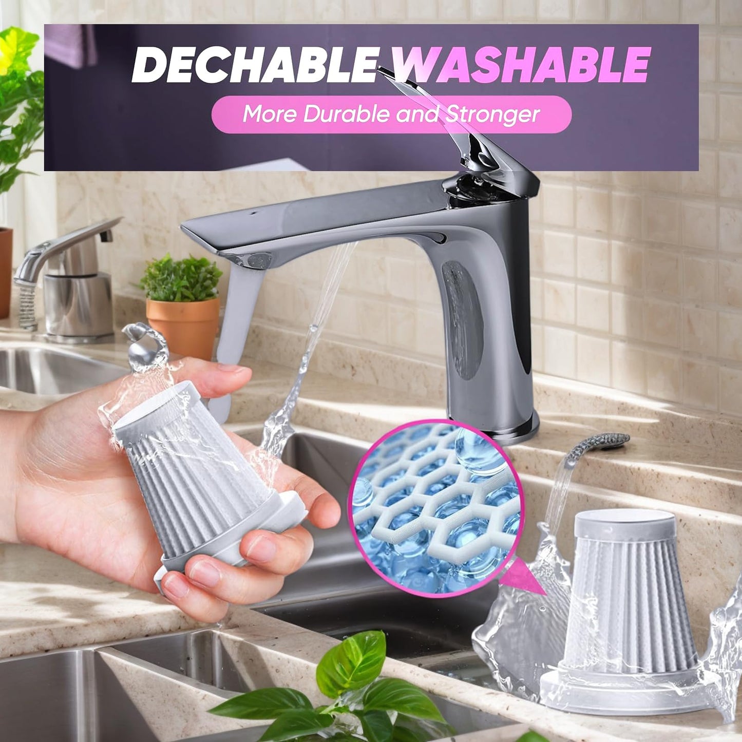 1 Steel + 3 Hepa Replacement Filters Compatible with Saker, Sakerplus, XCOOL, houscly, Wirelume, Wansimoo, HRYCF, Yomile, Piwosa, CHUMPOSH, WINWEND, Gianteye, GenTant, AIPROIN, SAKAKI Car Vacuum etc.