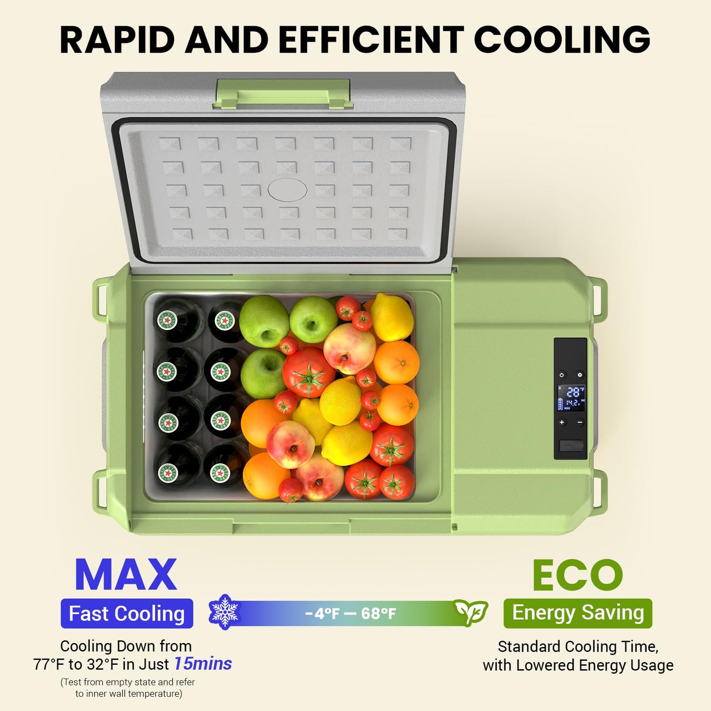 Pitycbo Car Refrigerator 12v Portable Fridge for Car, Auto 19 Quart Freezer Cooler, -4℉—68℉ 12/24V DC 100~240 Volt AC for Truck, Camping, Travel, Vehicles, RV