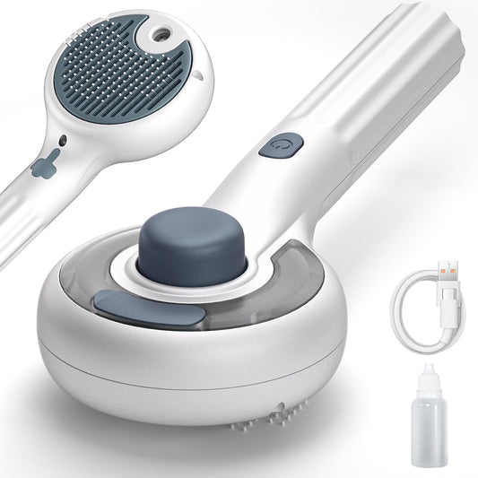 Atlamia Cat Steam Brush, 3-in-1 Self-Cleaning Pet Grooming Tool with Water Spray, Shedding & Massage Comb for Long & Short Hair Cats and Dogs