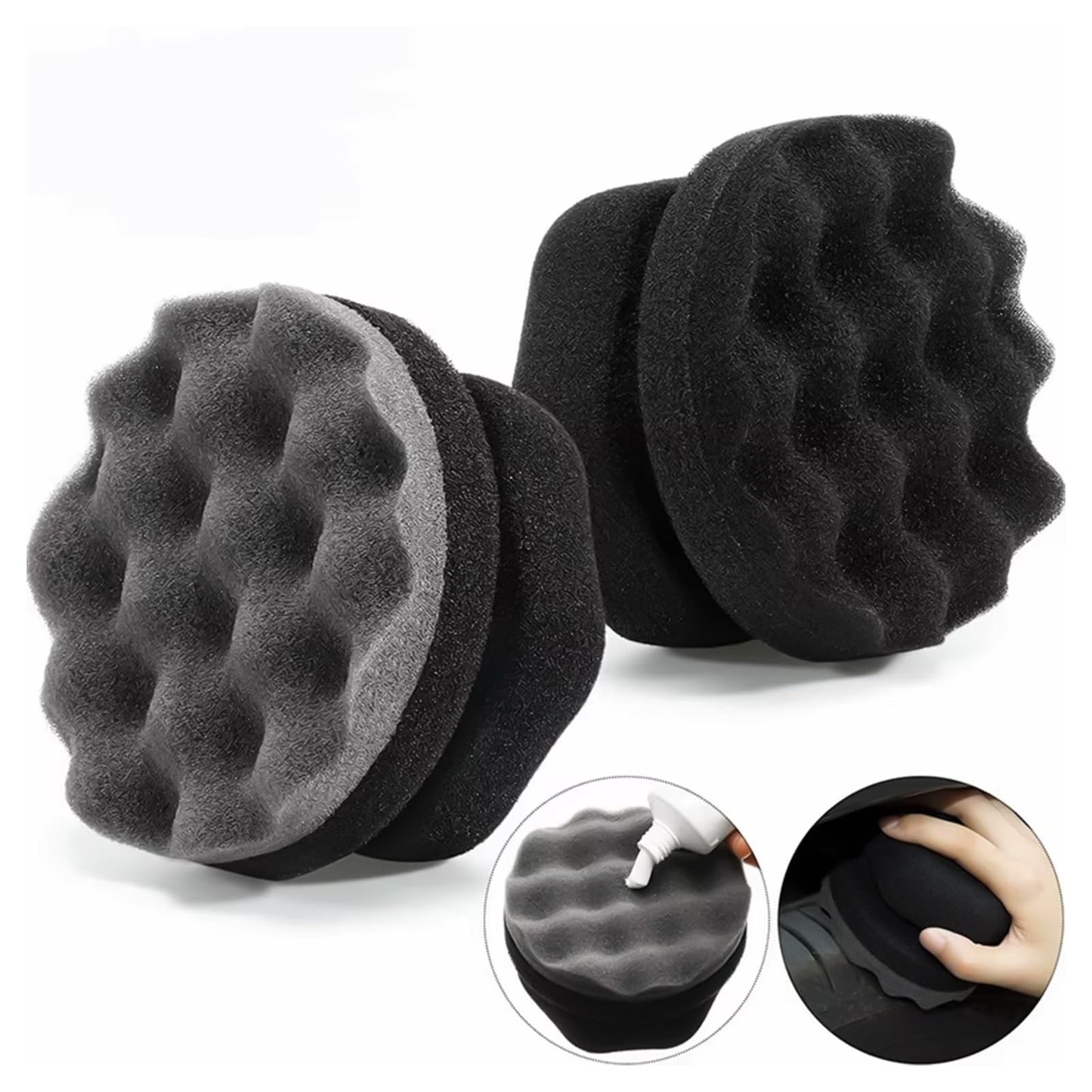 Tire Hex Grip Applicator, 4 pcs Tire Shine Brush Car Detailing Foam Sponge Tool Car Cleaning Supplies After Car Wash Tire Cleaner