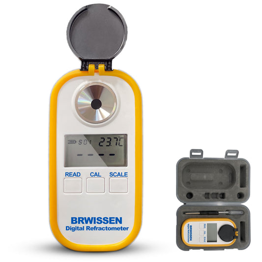 BRWISSEN Digital Refractometer 5-in-1 Antifreeze Coolant Diesel Exhaust Fluid DEF Tester - Urea Concentration, Antifreeze & Car Windshield Washer Fluid Freeze Point Detector