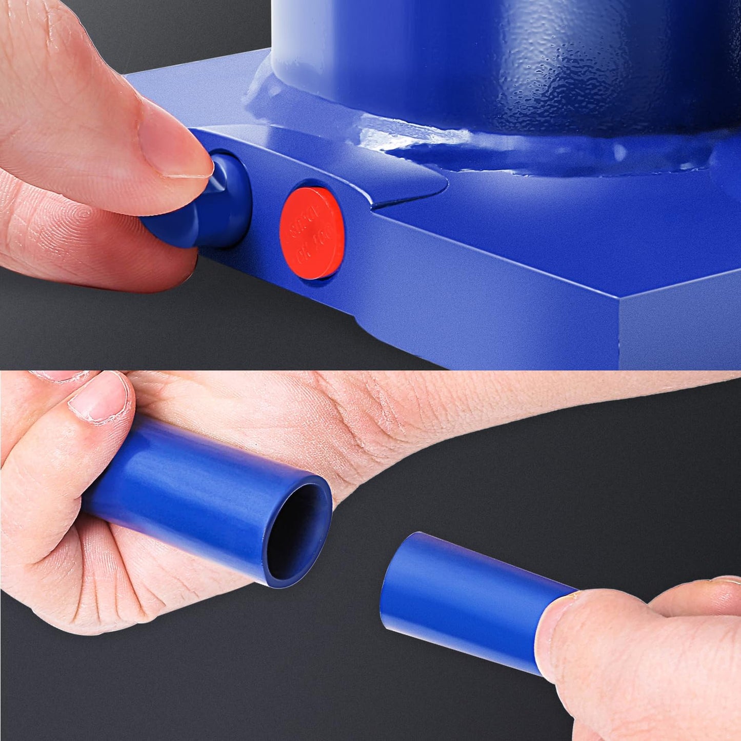 DNA MOTORING 6 tons / 13228 lbs Lifting Automotive Welded Hydraulic Bottle Jack for Repair Vehicle, Pickup, Truck, w/Manual Handle, Blue,TOOLS-00356