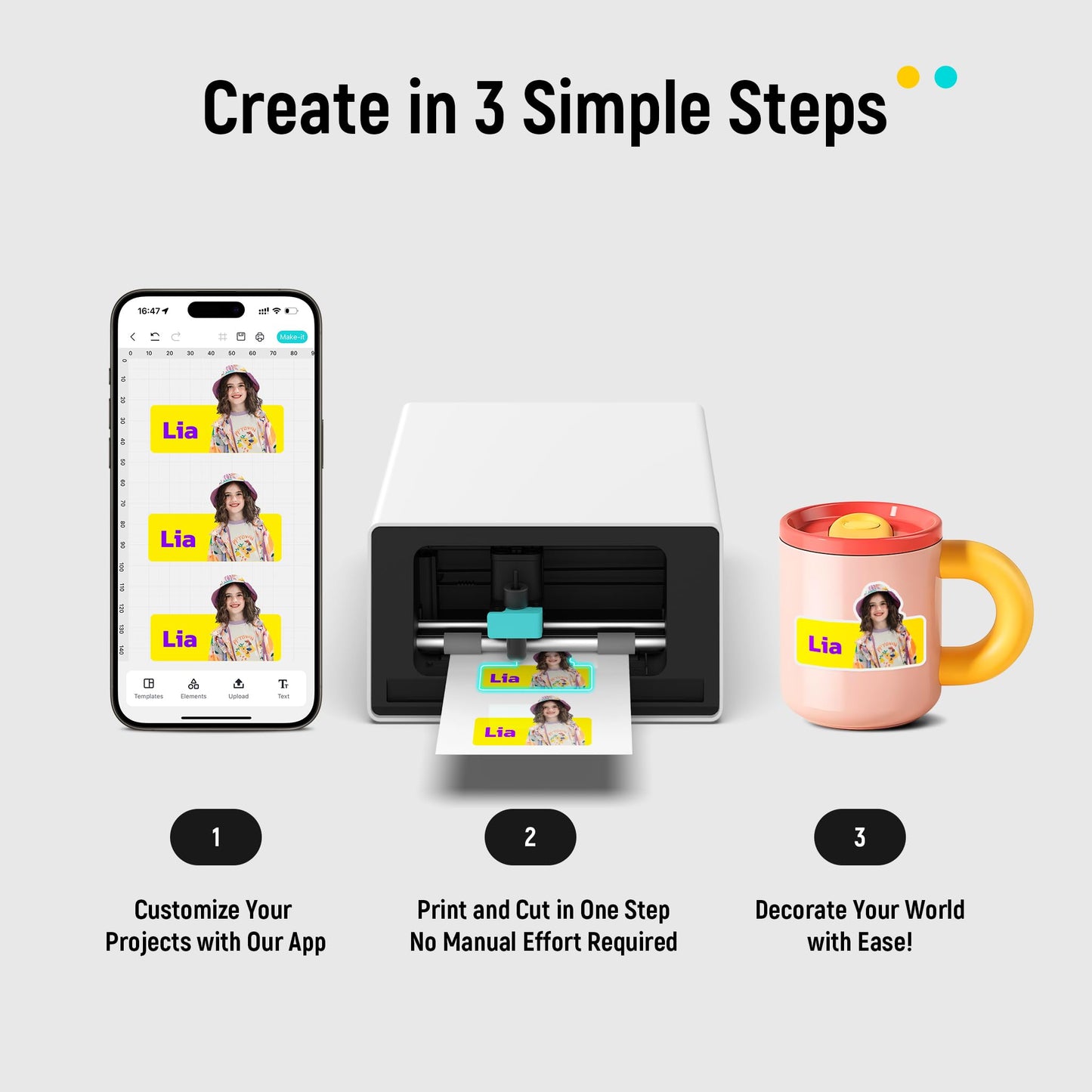 Liene PixCut S1 Photo Pro Pack - All-in-One Photo Sticker Printer and Cutter for High-Volume Printing, Professional-Grade Photos & Custom Stickers