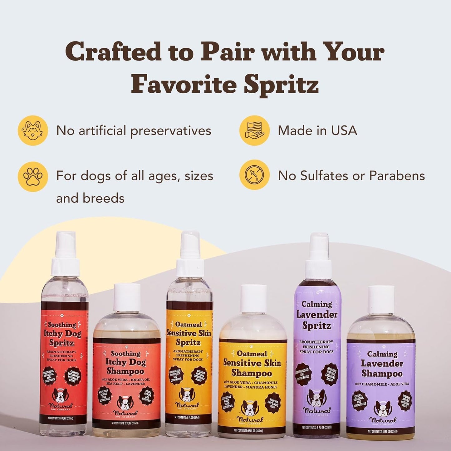 Natural Dog Company Oatmeal Dog Shampoo – Anti-Itch Shampoo for Dogs with Sensitive Skin, Aloe & Oatmeal Formula for Itchy Skin & Dandruff Relief, Safe for Puppies, 12 oz