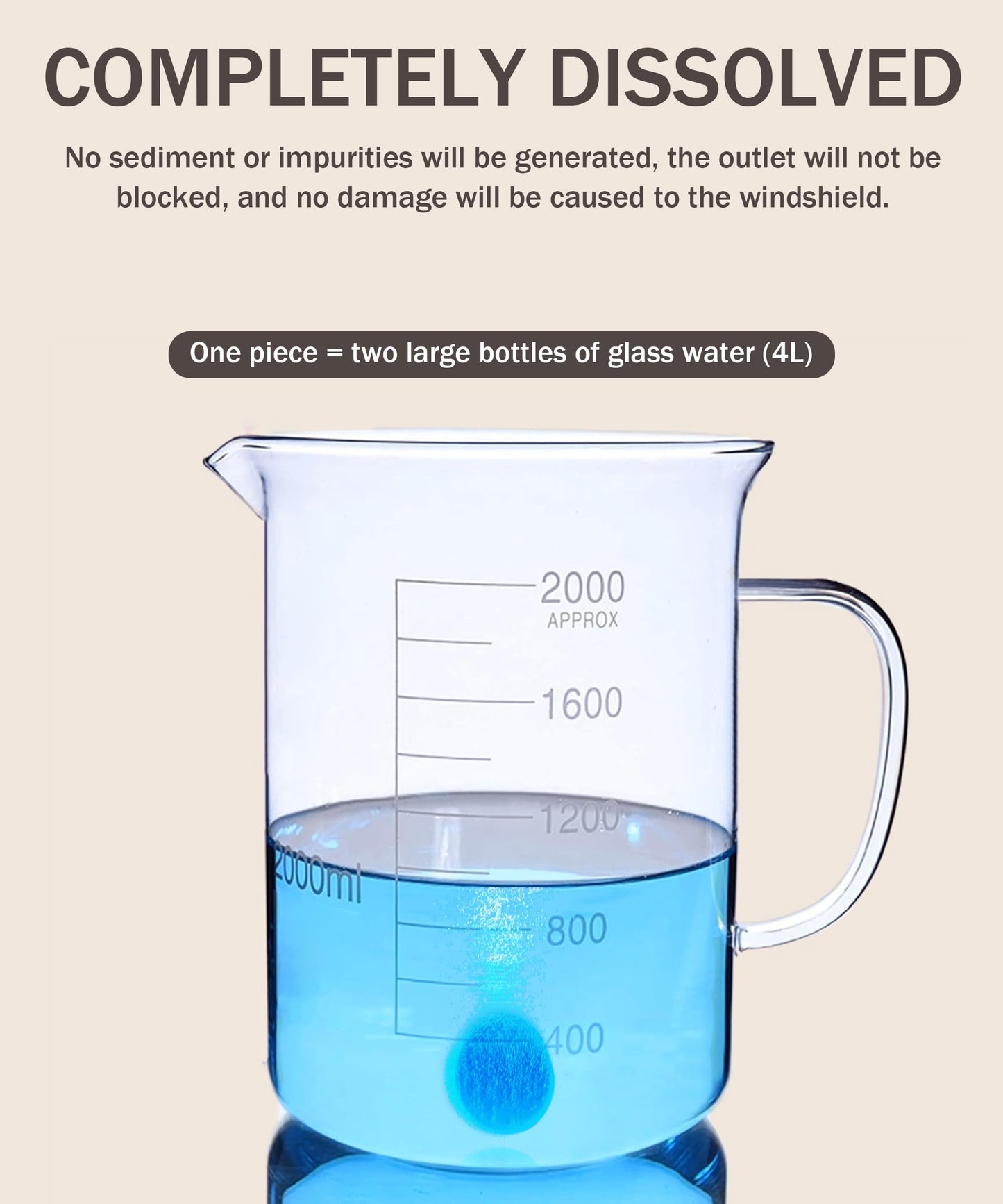 bylikeho 50PCS Windshield Washer Fluid,Windshield Wiper Fluid,Car Accessories Wiper Fluid Concentrate,Car Windshield Washer Fluid Concentrated Clean,Remove Glass Stains,Fit for Car Window Glass