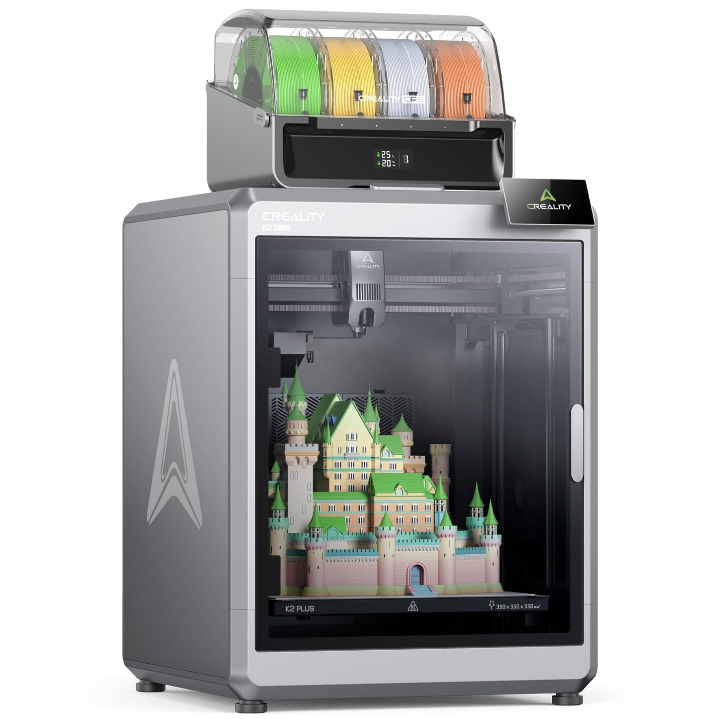 Creality K2 Plus Combo 3D Printer, Multi Color Printing with CFS Max 600mm/s Fast Printing,Dual AI Cameras, Full-auto Leveling, Ready-to-Use FDM 3D Printers, Large Build Volume 350x350x350mm