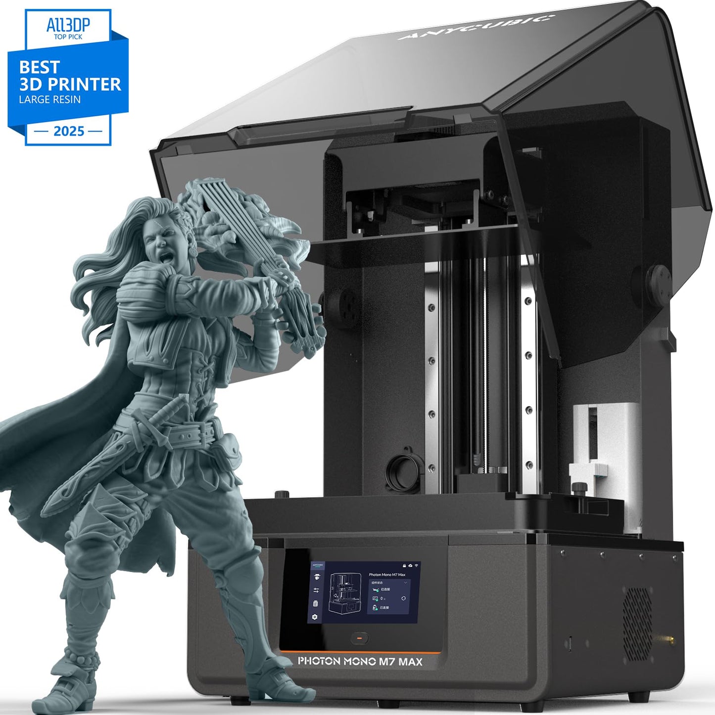 ANYCUBIC Photon Mono M7 MAX Resin 3D Printer, 13.6’’ 7K Large Resin Printer with COB LighTurbo 3.0, Flip-Open Cover Design, Intelligent-Assist Printing, Print Size 11.8'' x 11.7'' x 6.5''