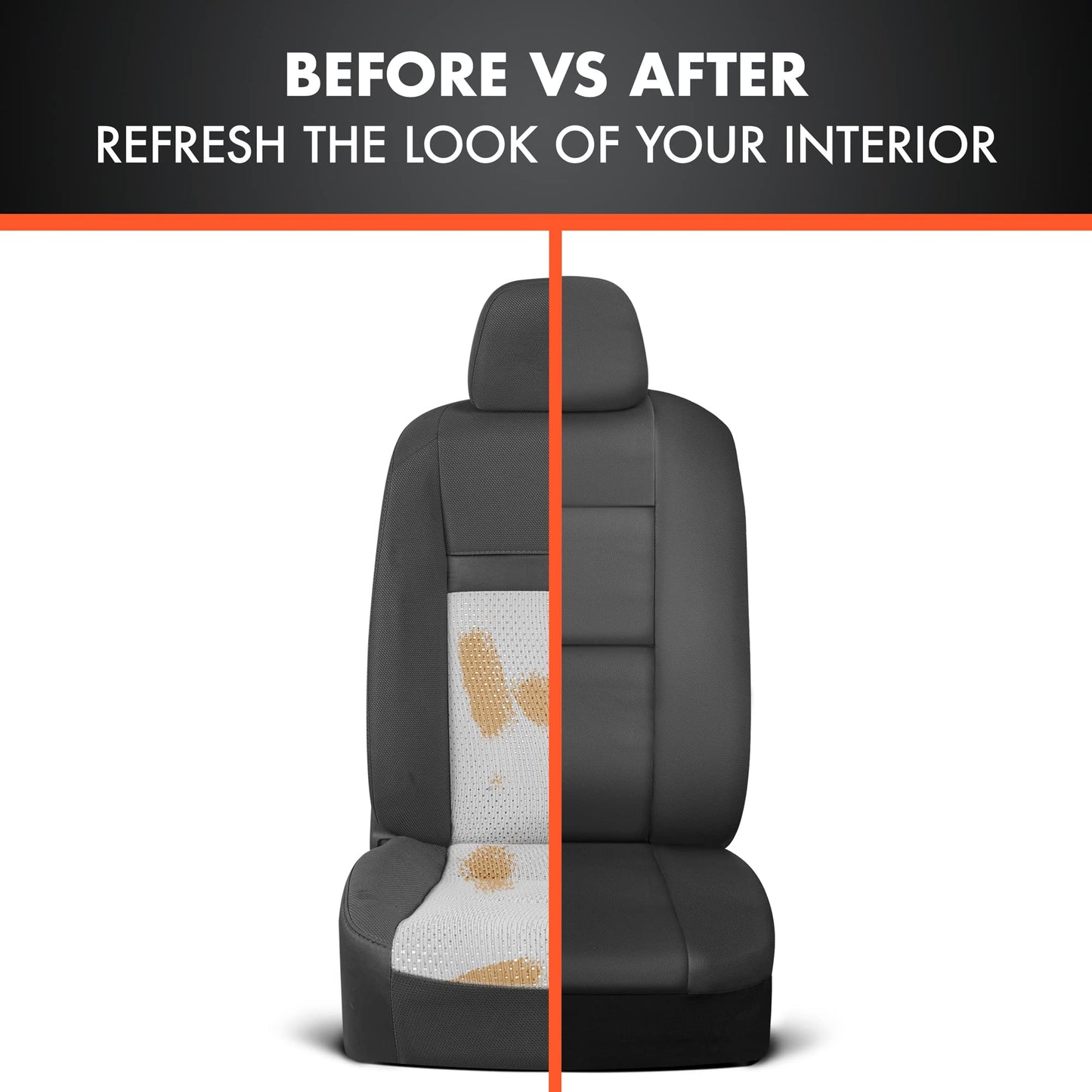 BDk Faux Leather Car Seat Cover Full Set - Front & Rear Split Bench Black Seat Covers For SUV & Truck Seat Covers, Airbag Compatible - Interior Protective Seat Covers for Car Seats & Car Accessories