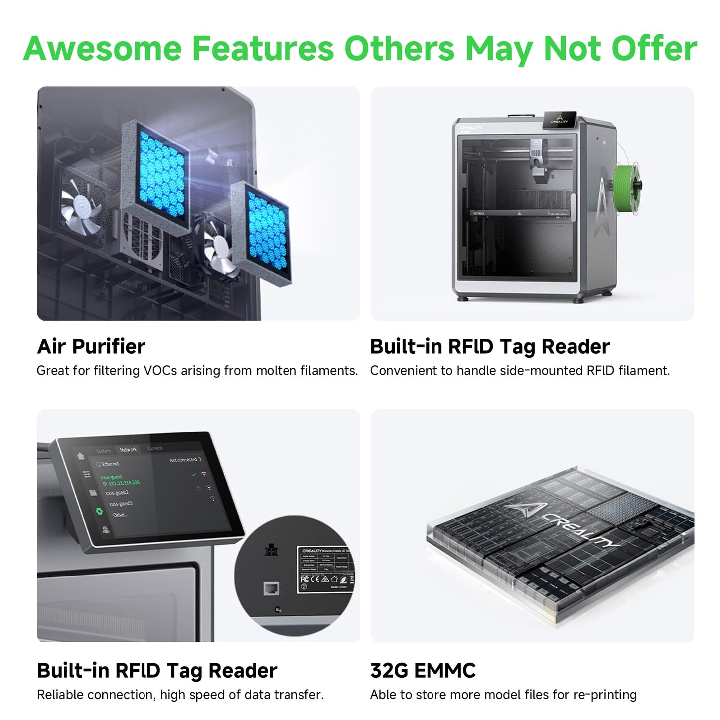 Official Creality K2 Plus Combo 3D Printers, Multicolor Printing Machine Up to 16 Colors, 600mm/s High-Speed Printing, Dual AI Camera for Monitoring, 350x350x350mm Build Volume& Filament System