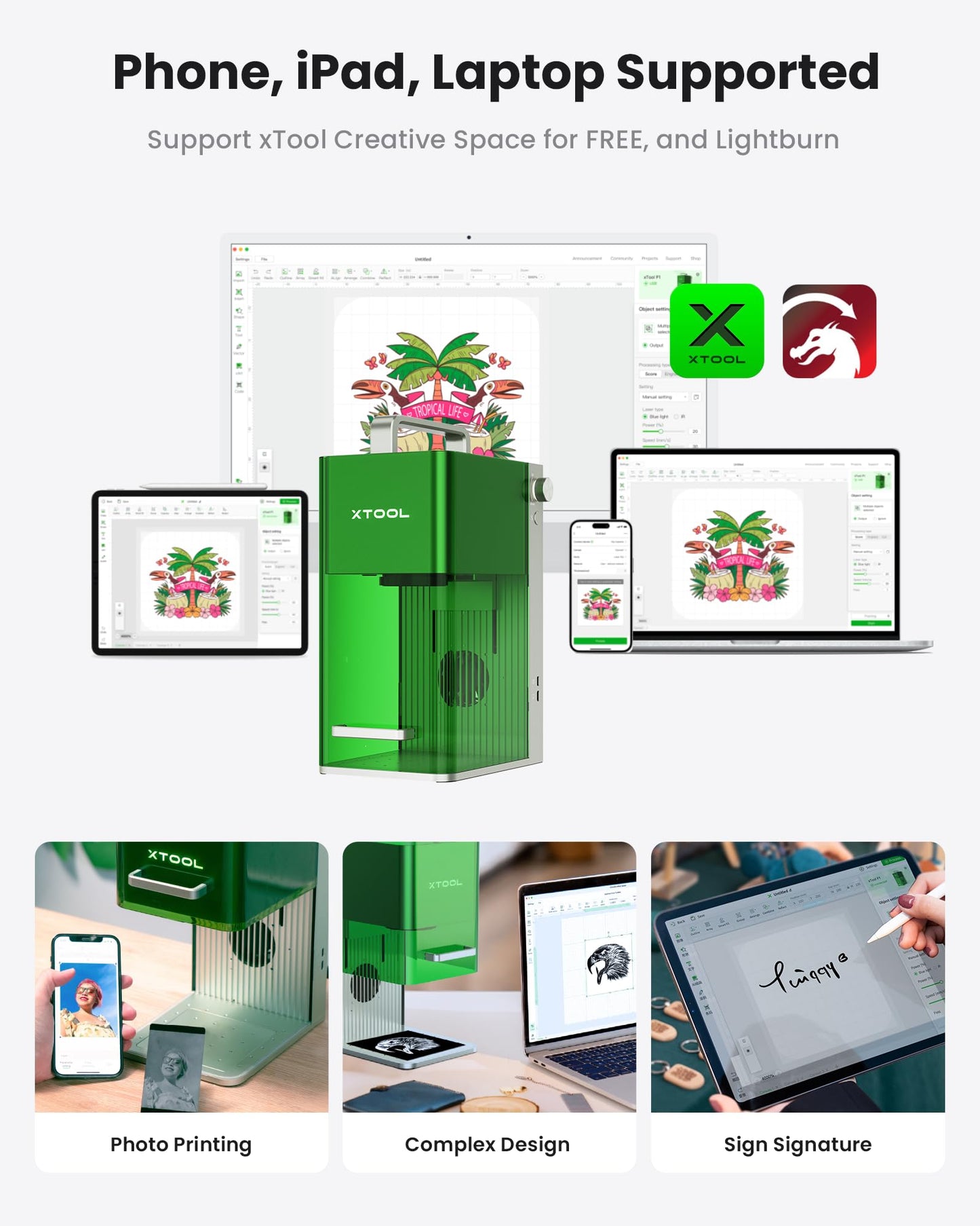 xTool F1 2-in-1 Dual Laser Engraver, Lightning Speed Portable Laser Engraving Machine, HD Laser Engraver for Jewelry, Metal, Wood, Leather