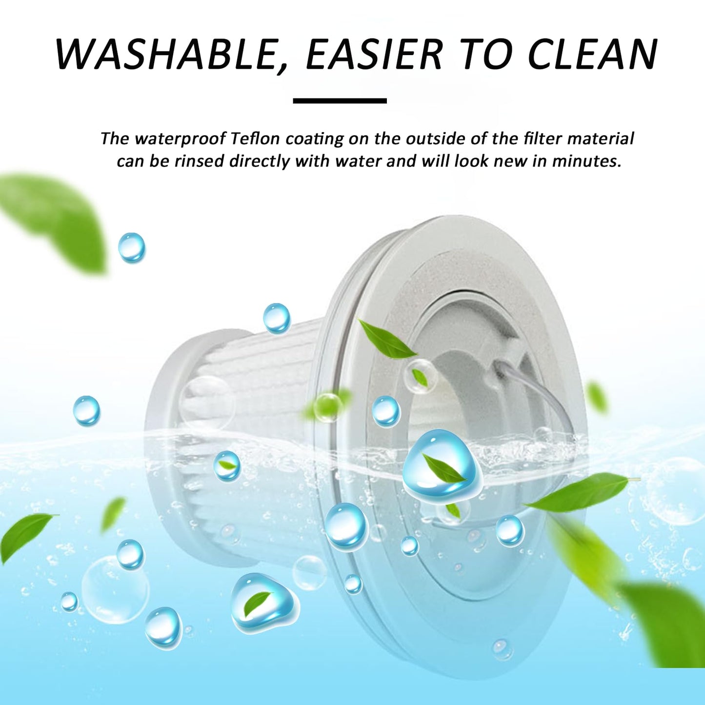 6 pack Washable Hepa with 2 pack Stainless Steel Pre-filter,Hepa Filter Replacement Compatible with Fanttik V8 Series (Fanttik Slim V8 Mate Vacuum & Fanttik V8 Apex Vacuum)