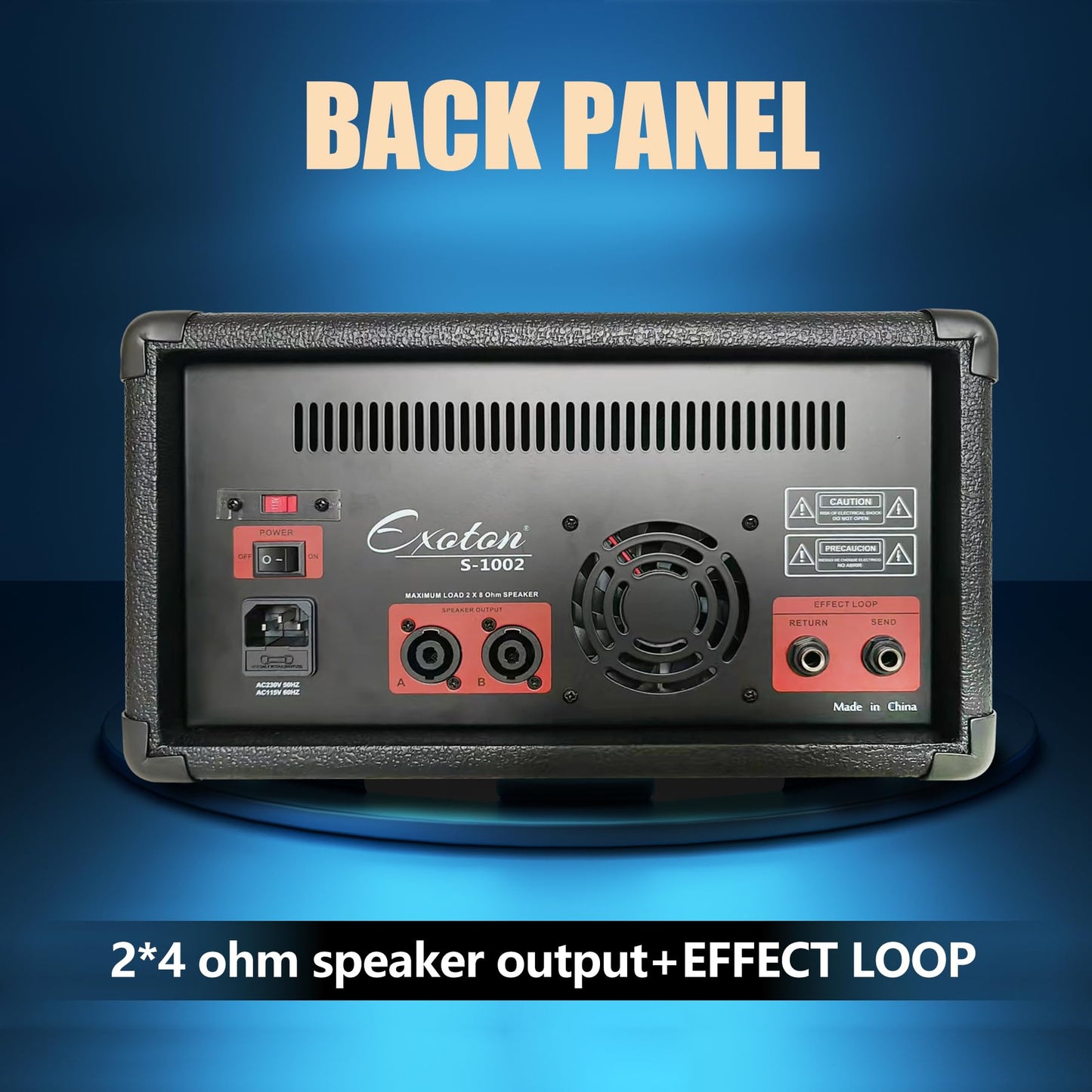 EXOTON EXOTON S-1002 10inch Bluetooth PA System with Powered Mixer Set, Passive Speakers with 4 Channel Mixer/Stands/Mic/Effect Controller/ 48V Phantom Power,for Indoor&Outdoor