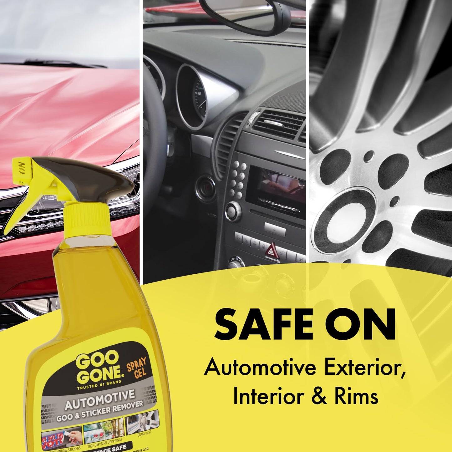 Goo Gone Automotive - Cleans Auto Interiors/ Bodies and Rims, Removes Bugs & Stickers - 12 Fl. Oz.