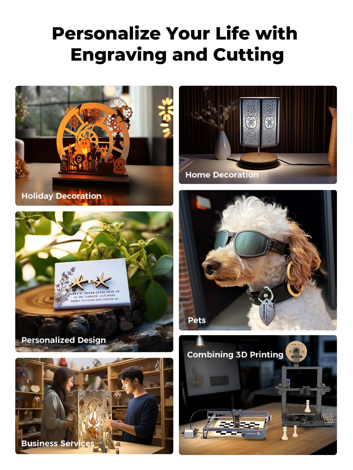 Creality 10W Laser Engraver, Falcon Pro with 3-in-1 Laser for Wood Engraving, 72W Efficient Laser Engraving Machine Fit, for Wood, Metal, Paper, Acrylic, Leather, Glass Tumbler Ring, 17" x 16"