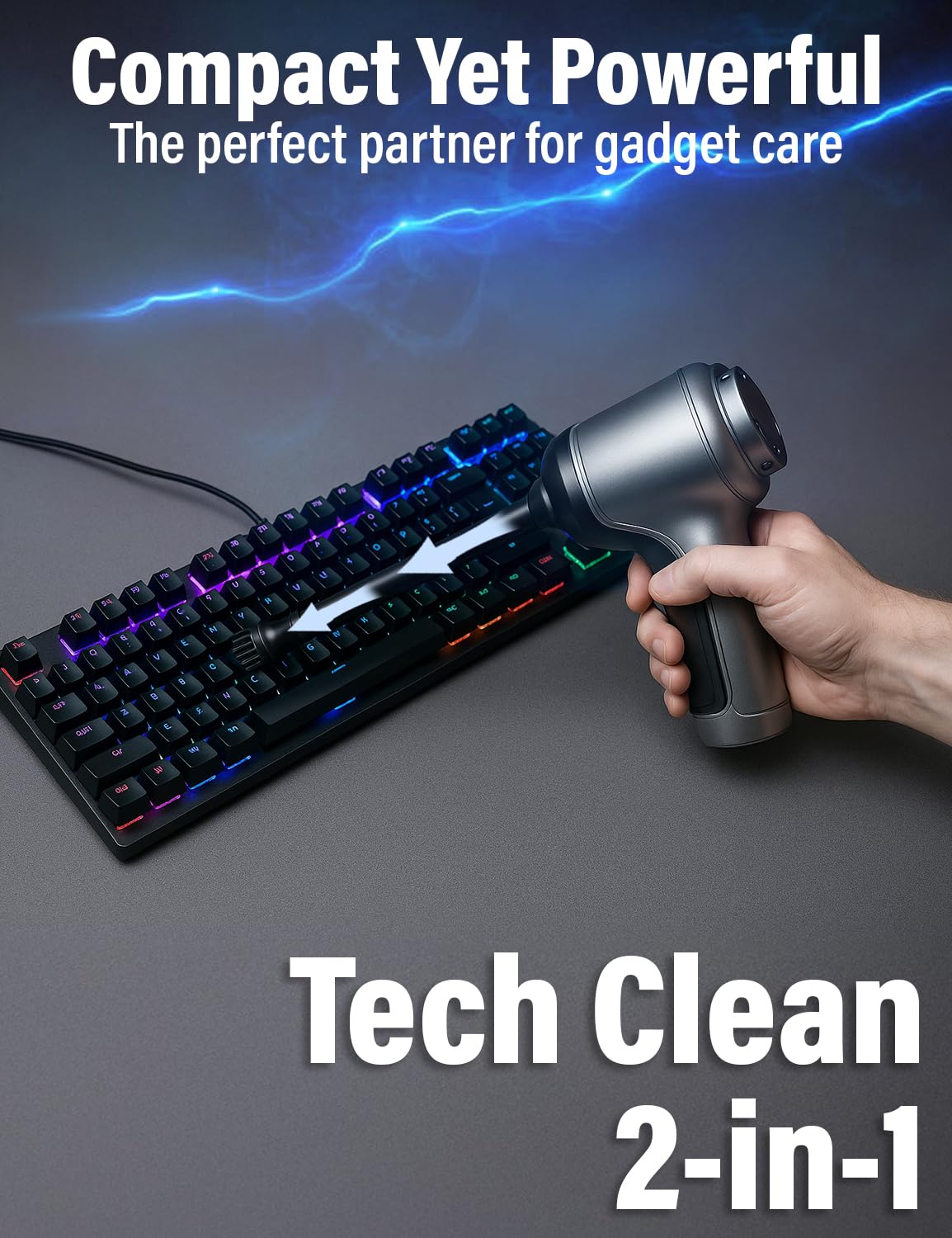 EcoNour 3-in-1 Cordless Handheld Car Vacuum Cleaner – 120W Power, 12,000Pa High Suction, Dual Rechargeable Batteries – Portable Dust Buster for Car, Home & Pet Hair