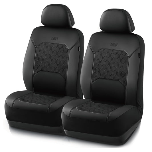 Skechers Gel Seat Covers,Cooling Car Seat Covers,Leather Front Seat Covers,Airbag Compatible,Automotive Comfort Universal Fit for SUVs,Vans,Sedans,Cars,Trucks,Black