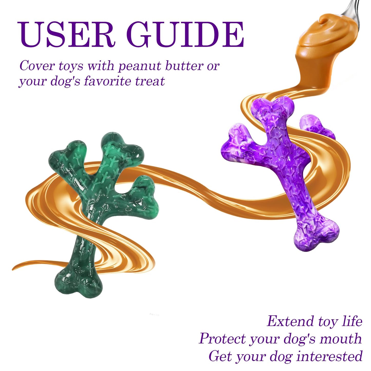 Frienhund Aggressive Chewers Dog Chew Toys - 2 Pack Tough Dog Toys for Aggressive Chewers Large Breed, Indestructible Dogs Toy for Gift, Interactive to Keep Them Busy