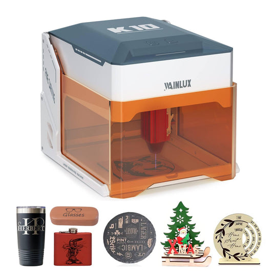 WAINLUXPRO K10 Laser Engraver, 5000mW Portable Laser Engraving Machine for Wood, Leather,Glass, Cloth | Class 1 Safety | DIY Projects | Compatible with Windows/Mac/iOS/Android | Offline Engraving