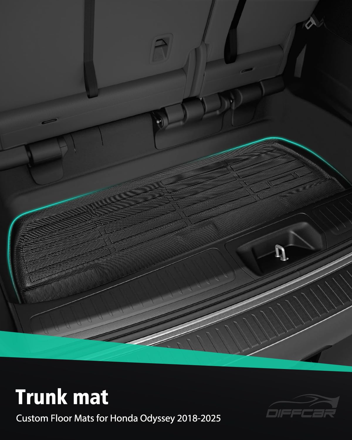 DiffCar® Floor Mats & Cargo Liner for Honda Odyssey 2018-2026, All Weather Car Accessories (Set of 5 Mats)