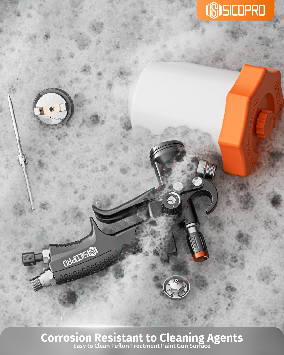 LVLP Air Paint Sprayer Gun for Cars House Painting, Paint Guns Automotive Premium Kit, 1.3/1.5/1.7mm High-Precision Nozzles, Varnish and Top Coat,with Oil-Water Separator, Air Regulator