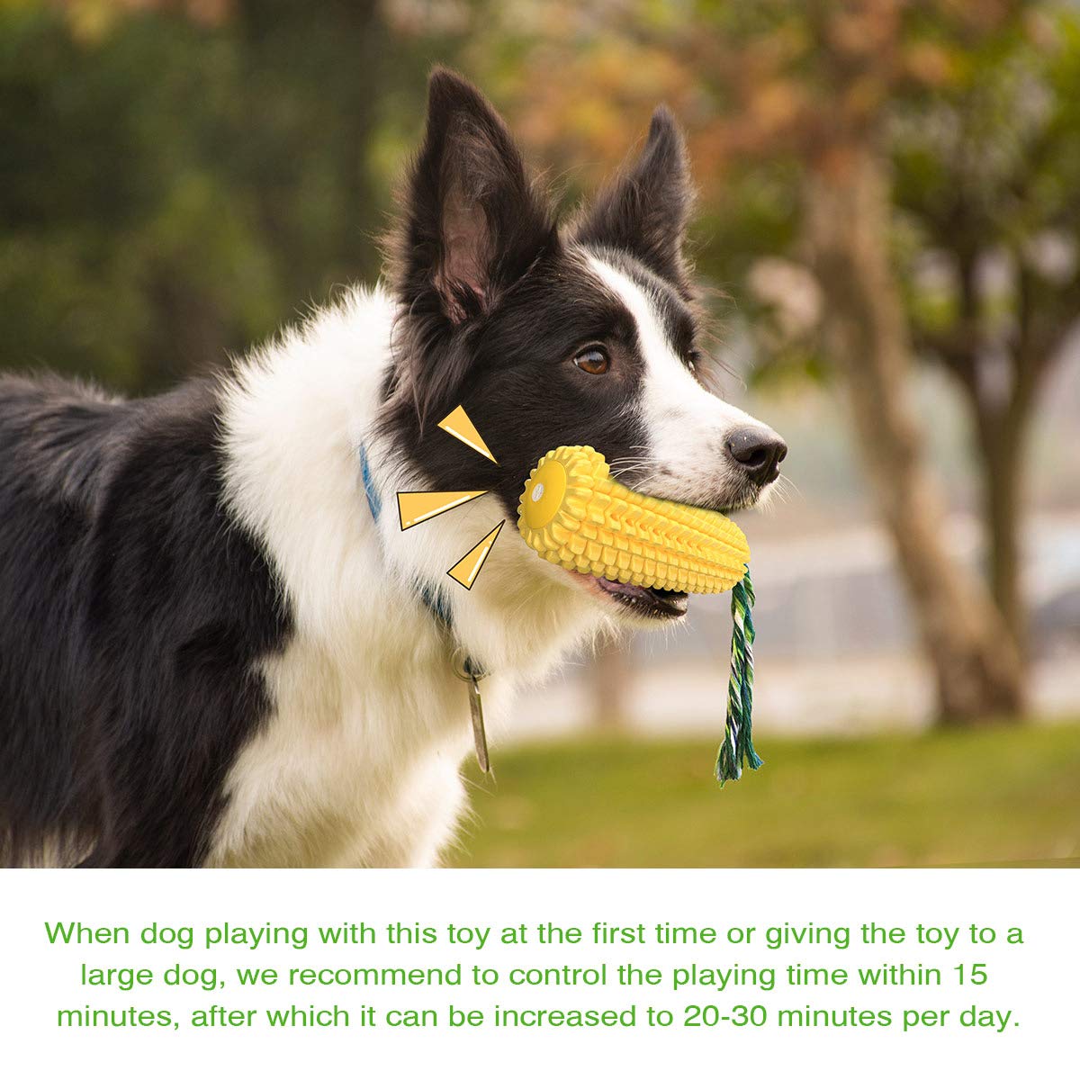 Carllg Dog Chew Toys for Aggressive Chewers, Indestructible Tough Durable Squeaky Interactive Dog Toys, Puppy Teeth Chew Corn Stick Toy for Small Medium Large Breed