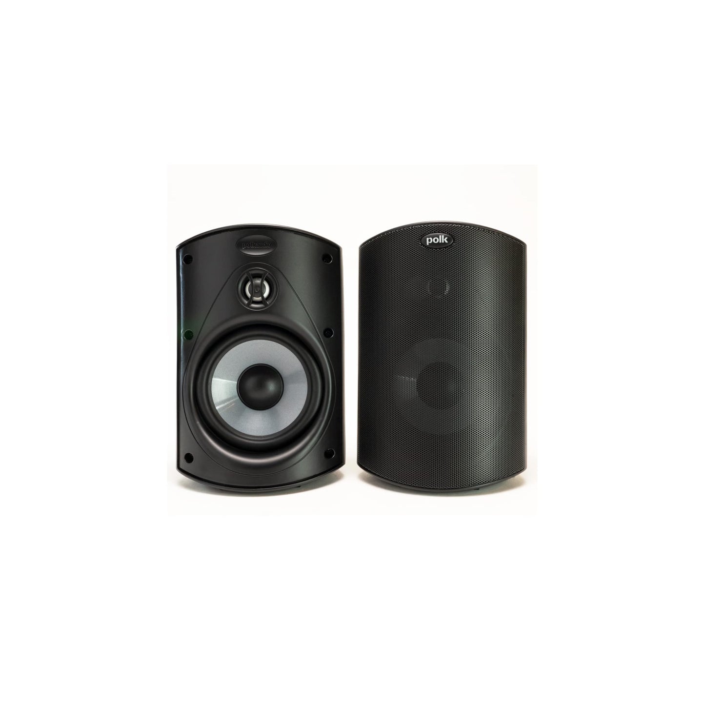 Polk Audio Atrium 4 Weatherproof Outdoor Speakers with Powerful Bass (Pair, Black), All-Weather Durability, Broad Sound Coverage, Speed-Lock Mounting System
