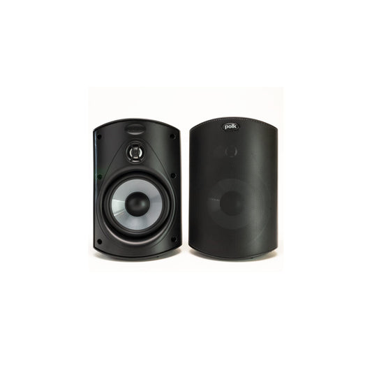 Polk Audio Atrium 4 Weatherproof Outdoor Speakers with Powerful Bass (Pair, Black), All-Weather Durability, Broad Sound Coverage, Speed-Lock Mounting System