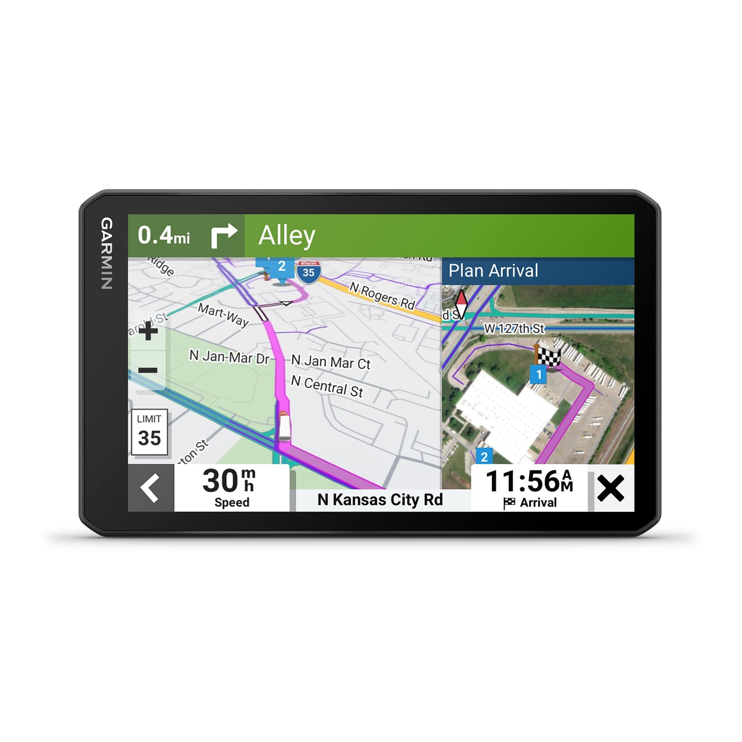 Garmin dezl OTR710, Large, Easy-to-Read 7 inch GPS Truck Navigator, Custom Truck Routing, High-Resolution Birdseye Satellite Imagery, Directory of Truck & Trailer Services (Renewed)