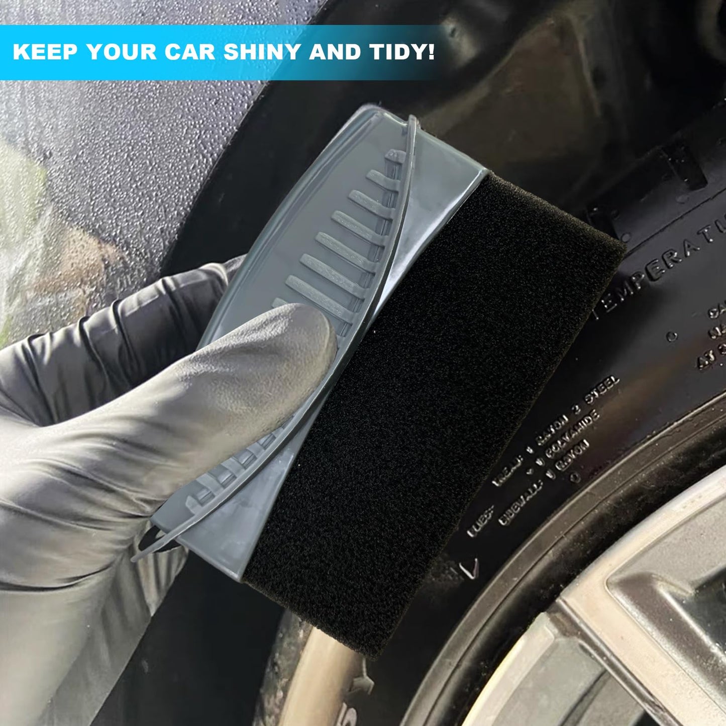 Augeny 2PCS Tire Dressing Applicator, Reusable Car Tire Shine Sponge Pad With Lid, Durable Foam Auto Wheel Detailing for Vehicle Waxing Polishing Cleaning (Gray)