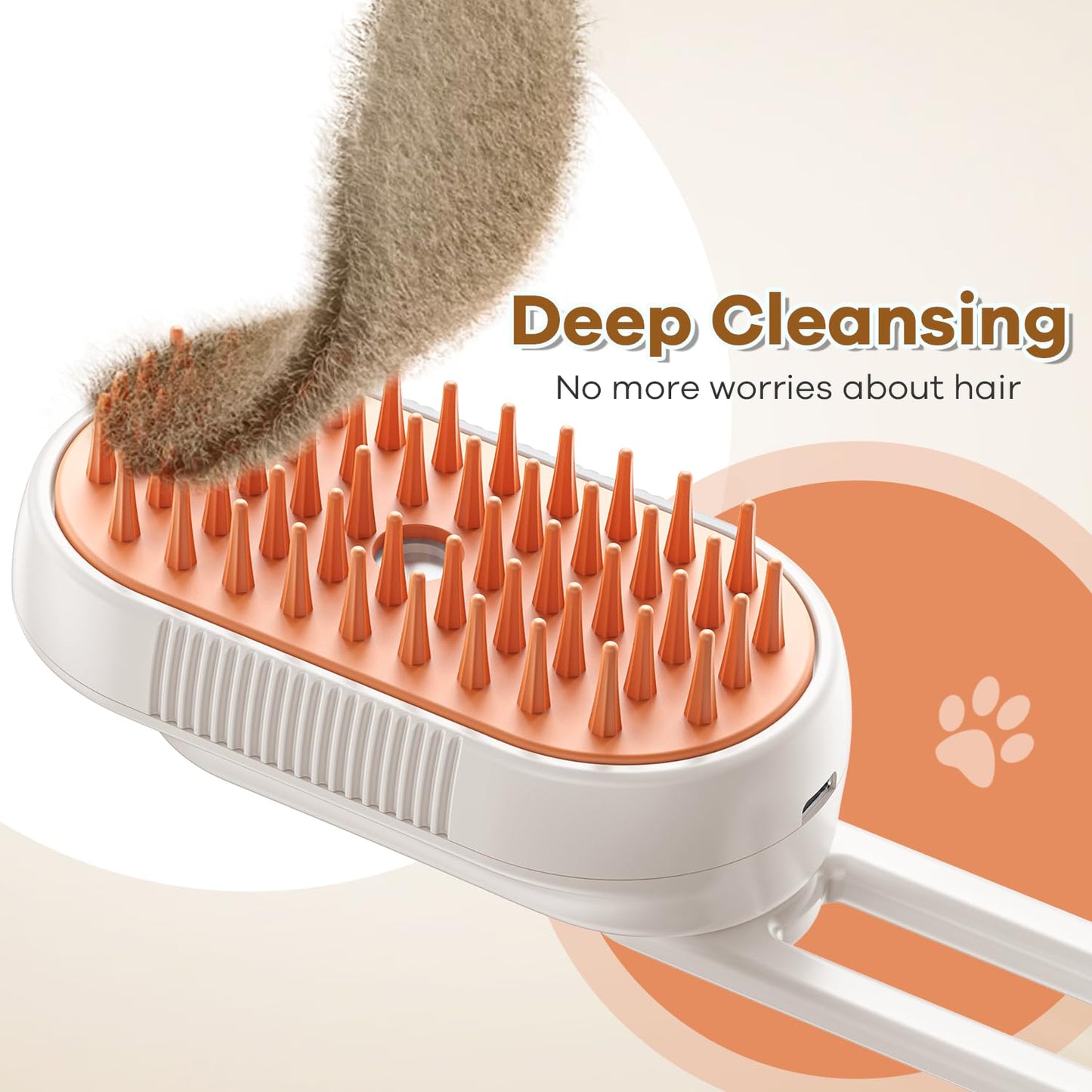 Cat Steam Brush for Shedding, 4 in 1 Rechargeable Steam Brush for Cats and Dogs, Anti-Static, Massage, Cleaning, Shedding & Combing All In One!