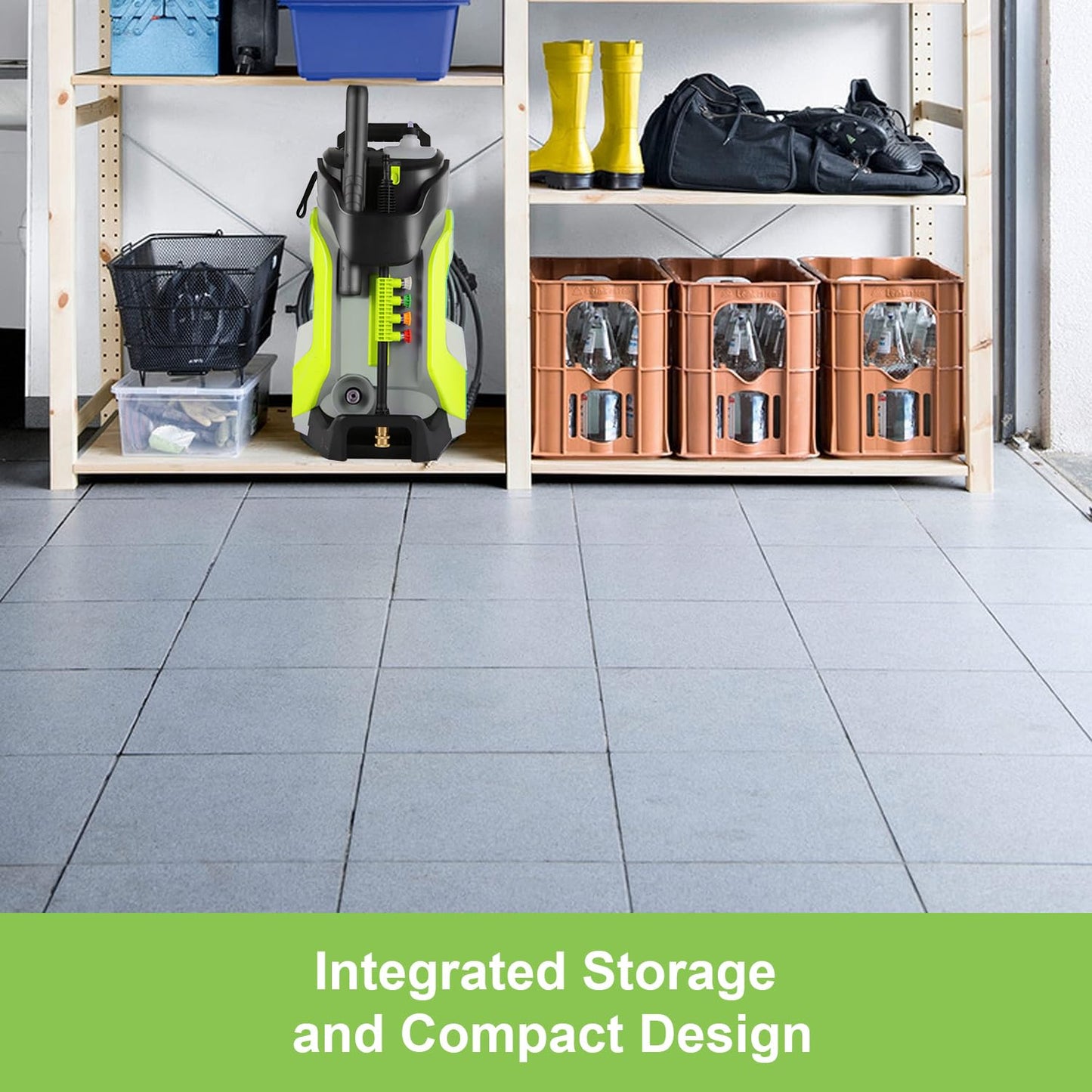 commowner Electric Pressure Washer 5000PSI 4.0GPM Power Washers with M22-14mm Pressure Hose 33FT, Power Sprayers High Pressure with 1/4" QC Compatible Surface Cleaner for Home Cars Driveways, LGreen