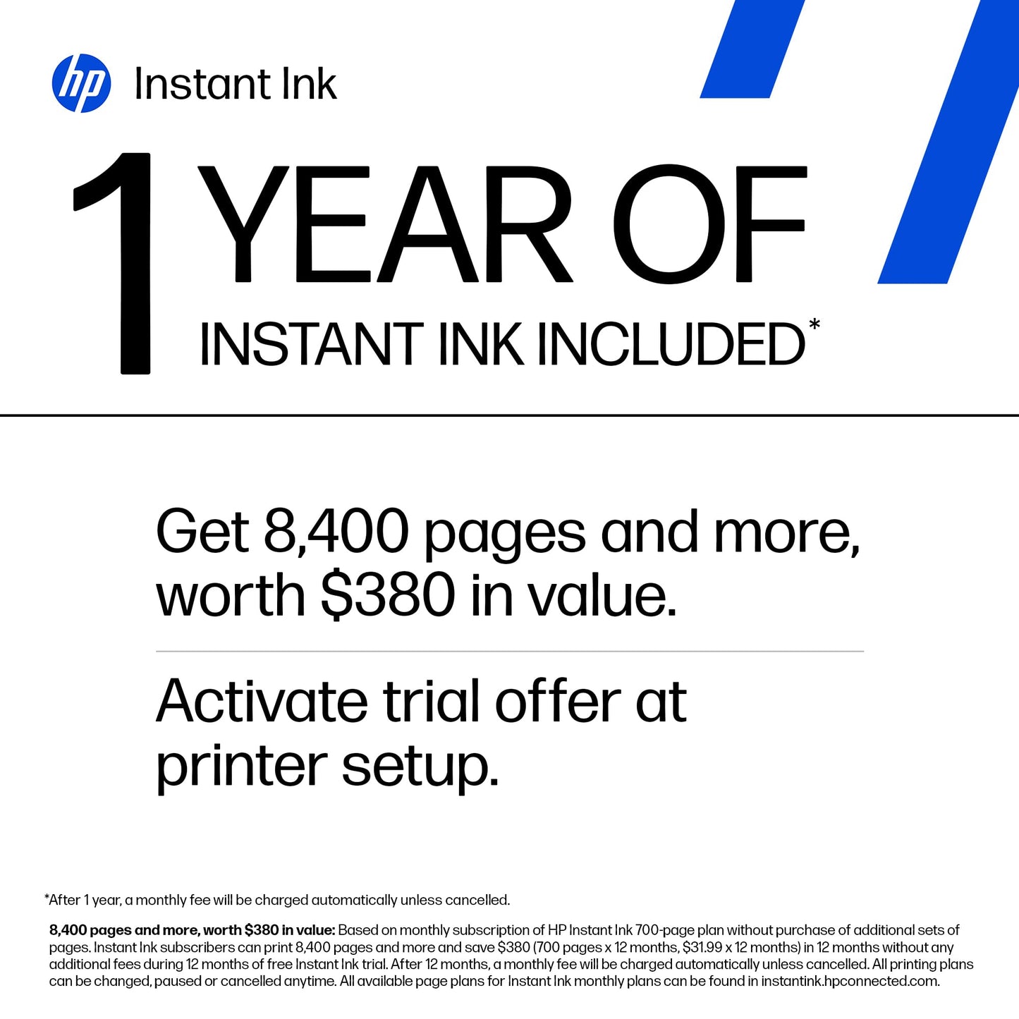 HP OfficeJet Pro 8139e Wireless All-in-One Color Inkjet Printer, Print, scan, Copy, fax, ADF, Duplex Printing Best-for-Home Office, 1 Year Instant Ink Trial Included, AI-Enabled (40Q51A)