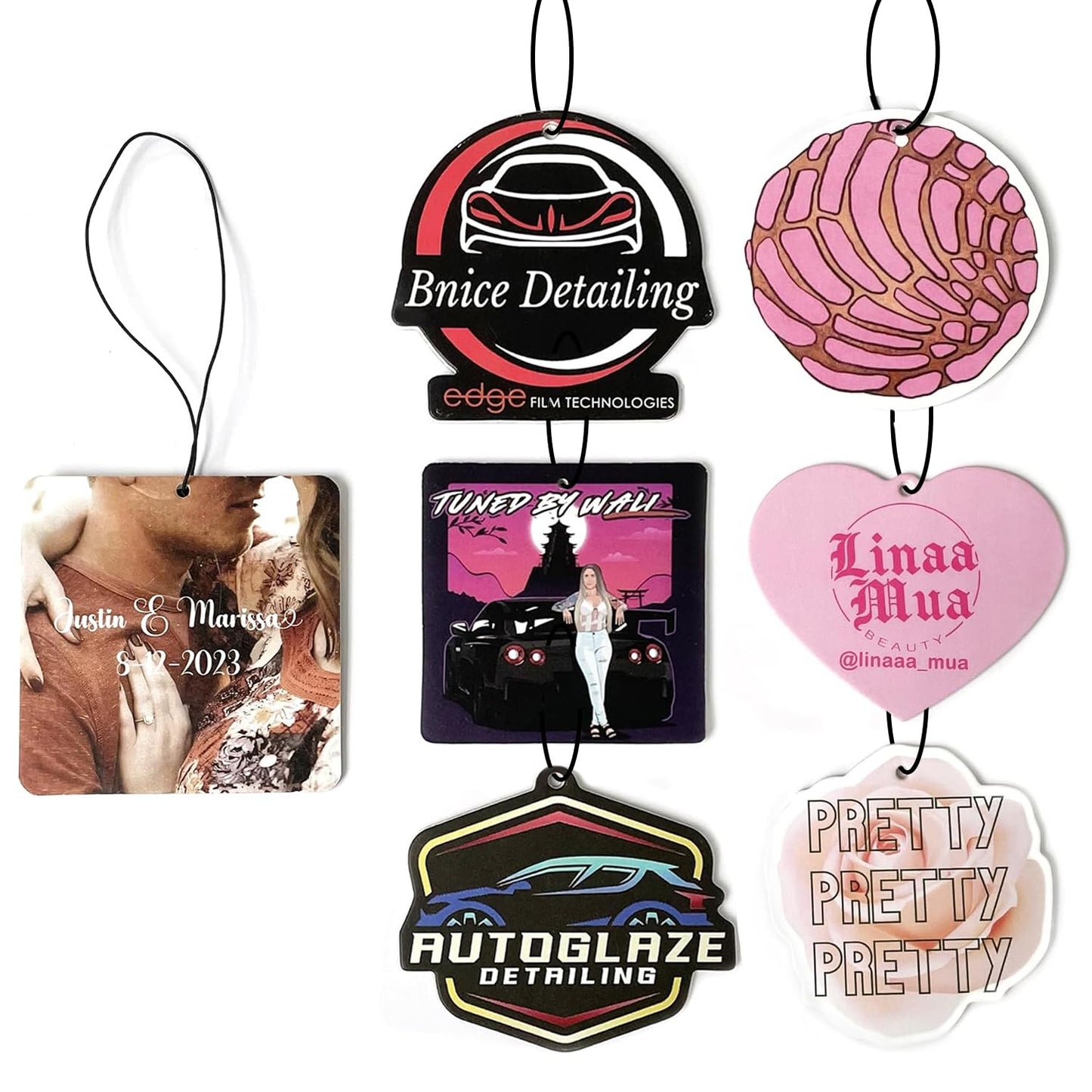 Custom Car Air Fresheners Picture Personalized Scents Air Freshener Car Deco Accessories Promotional Items with Business Logo/Text/Photo (Package: Standard Opp Bag, 200pcs)