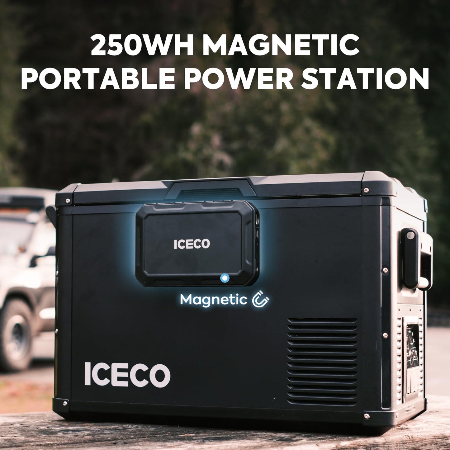 ICECO VL75 ProD Portable Refrigerator with Multi-directional Lid, 12V Dual Zone Fridge Freezer Powered by SECOP, Dual USB & 12/24V DC, 110-240V AC, 0°F to 50°F, Car, RV, Outdoor Use|with 250wh Battery