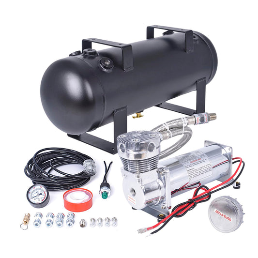 ZHSYMX 200PSI Heavy Duty Air Suspension Kit, Portable On Board Air Compressor with 1.5 Gallon Tank for Truck/Air Horns/Suspension/Air Locker