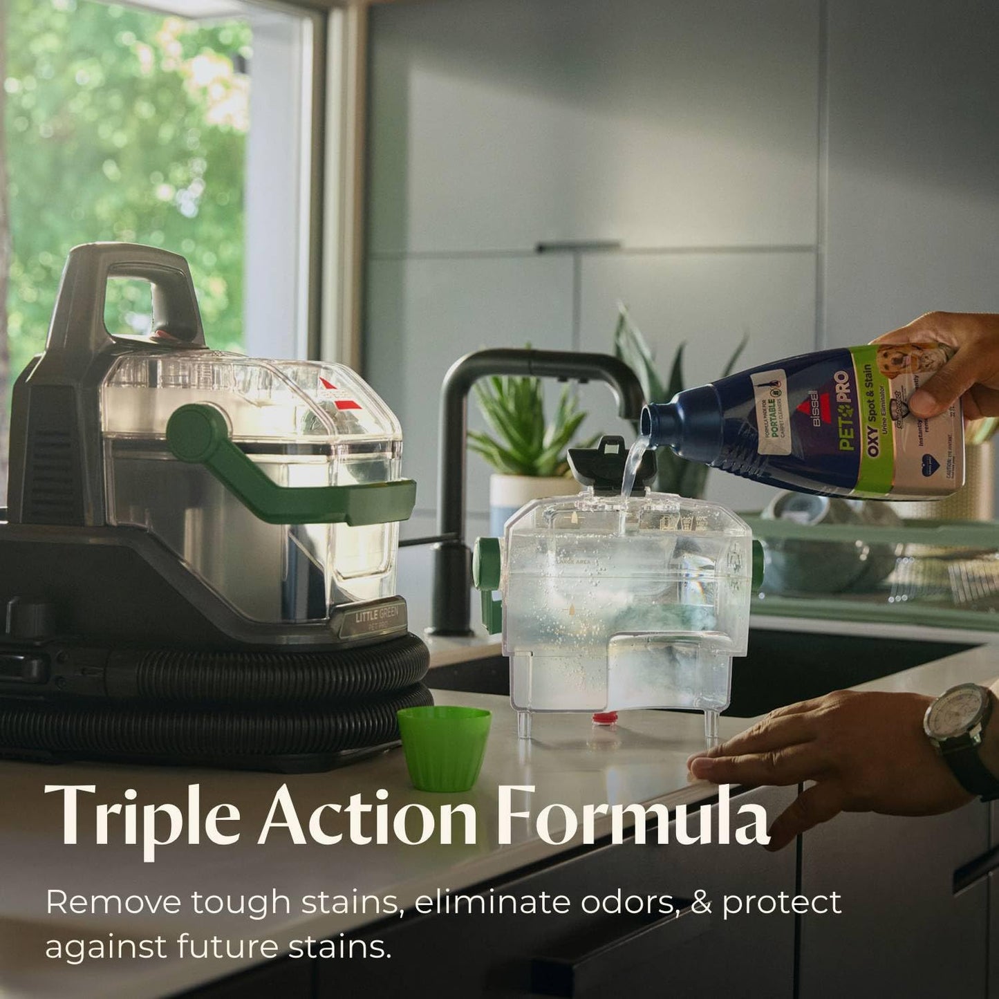 BISSELL Little Green Pet Pro Portable Carpet and Upholstery Deep Cleaner, Car/Auto Detailer with Self-Cleaning Tough Stain, Pet Hair Removal, Crevice Tool (3909)