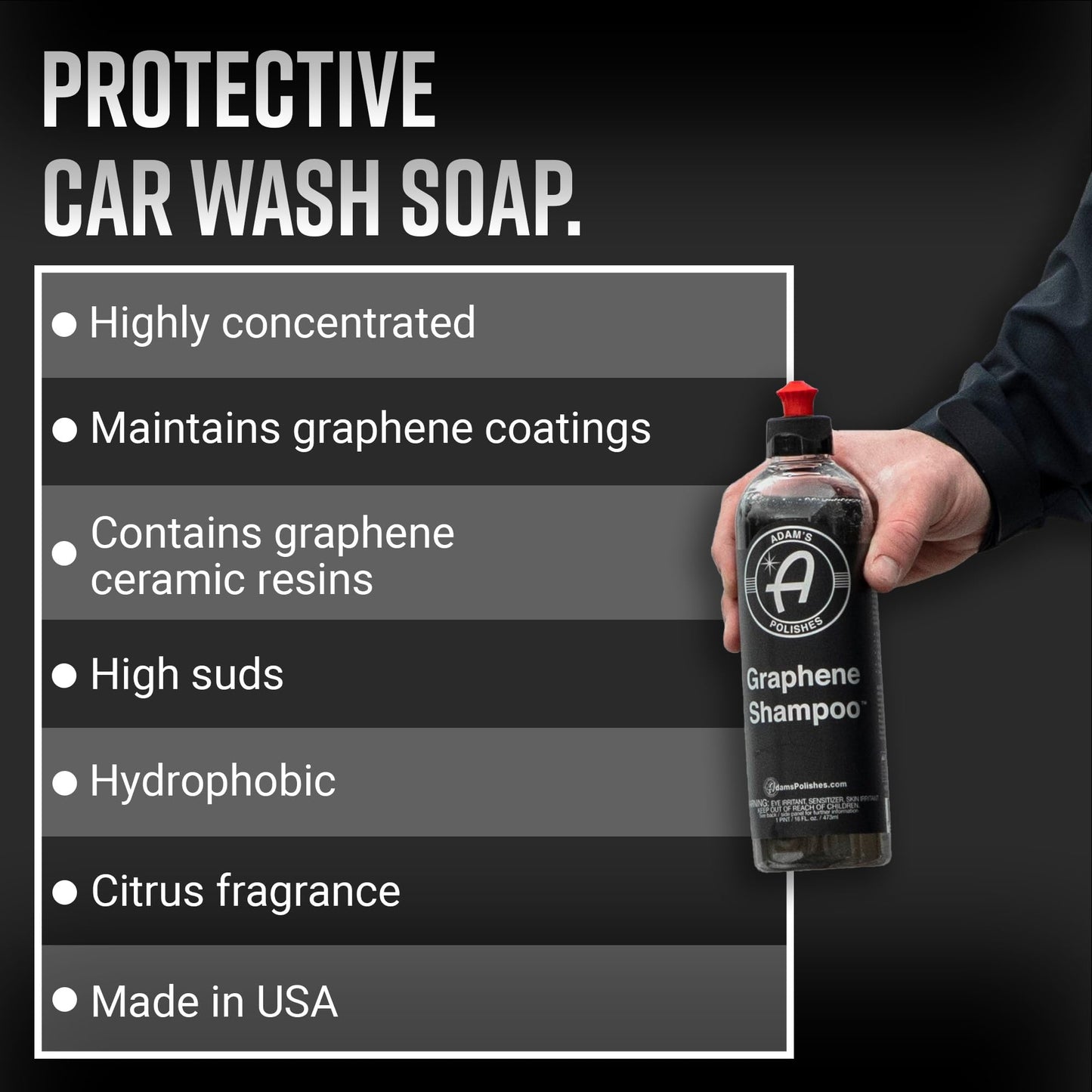 Adam's Polishes Graphene Shampoo 5 Gallon - Graphene Ceramic Coating Infused Car Wash Soap - Powerful Cleaner & Protection In One Step - pH Neutral, High Suds For Foam Cannon & Gun, Detailing Bucket