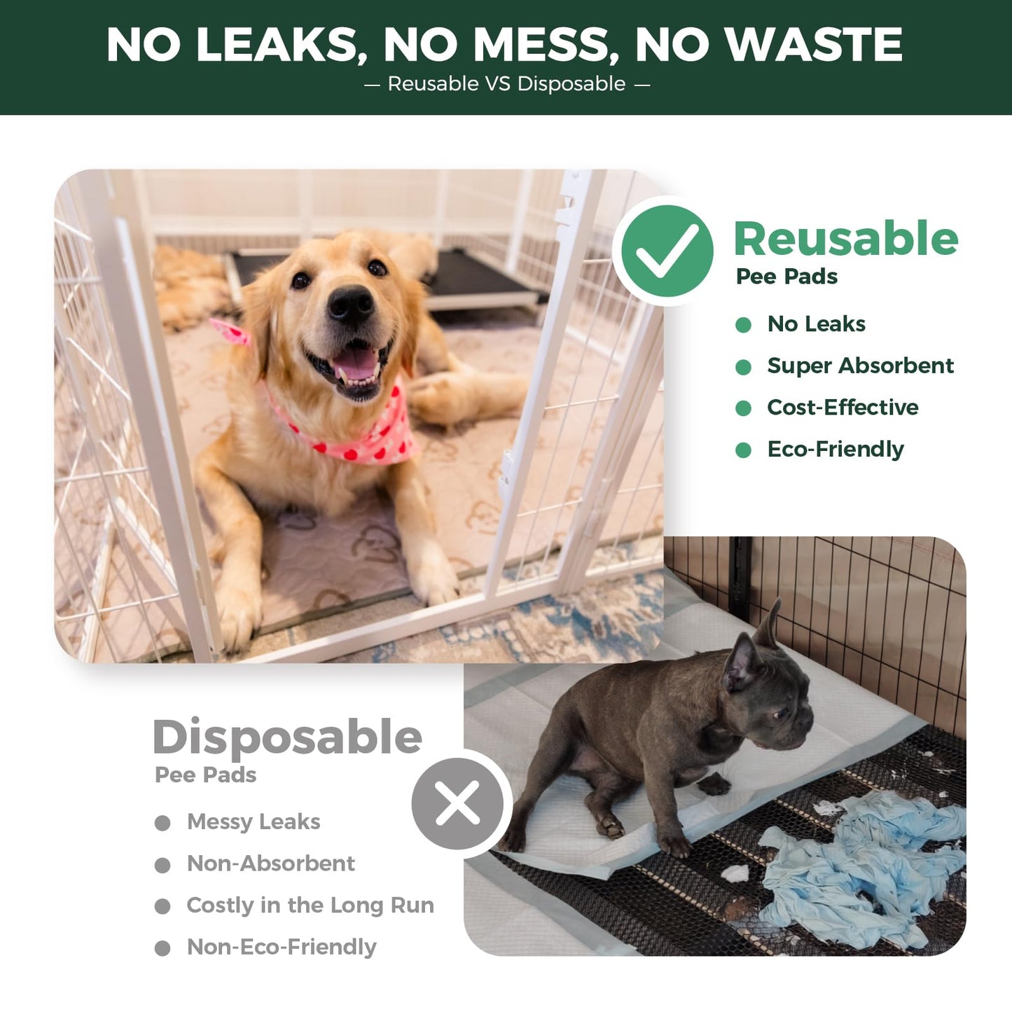 FXW Washable Pee Pads for Dogs, Puppy Pads with Super Absorbent, Specifically Designed for FXW Rollick/Homeplus 24inch 8 Panels Dog Playpen, 63" Square, Khaki, 1 Pack