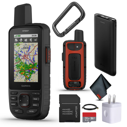Garmin GPSMAP 67i Rugged Hiking GPS Handheld, Premium inReach Satellite Technology, 425 Hr of Battery Life, Two-Way Messaging, Interactive SOS, Mapping Bundle with Accessories