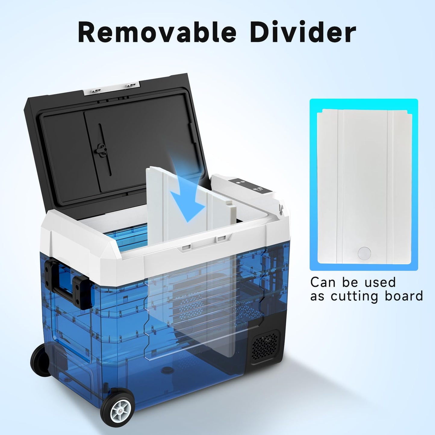 SHAREWIN Car Fridge, Car Refrigerator with Wheels, Electric cooler, Portable Freezer, 4℉~68℉, 12/24V DC, 100~240V AC APP Control, Portable Refrigerator, Travel, Truck, Camping, Boat (37QT)