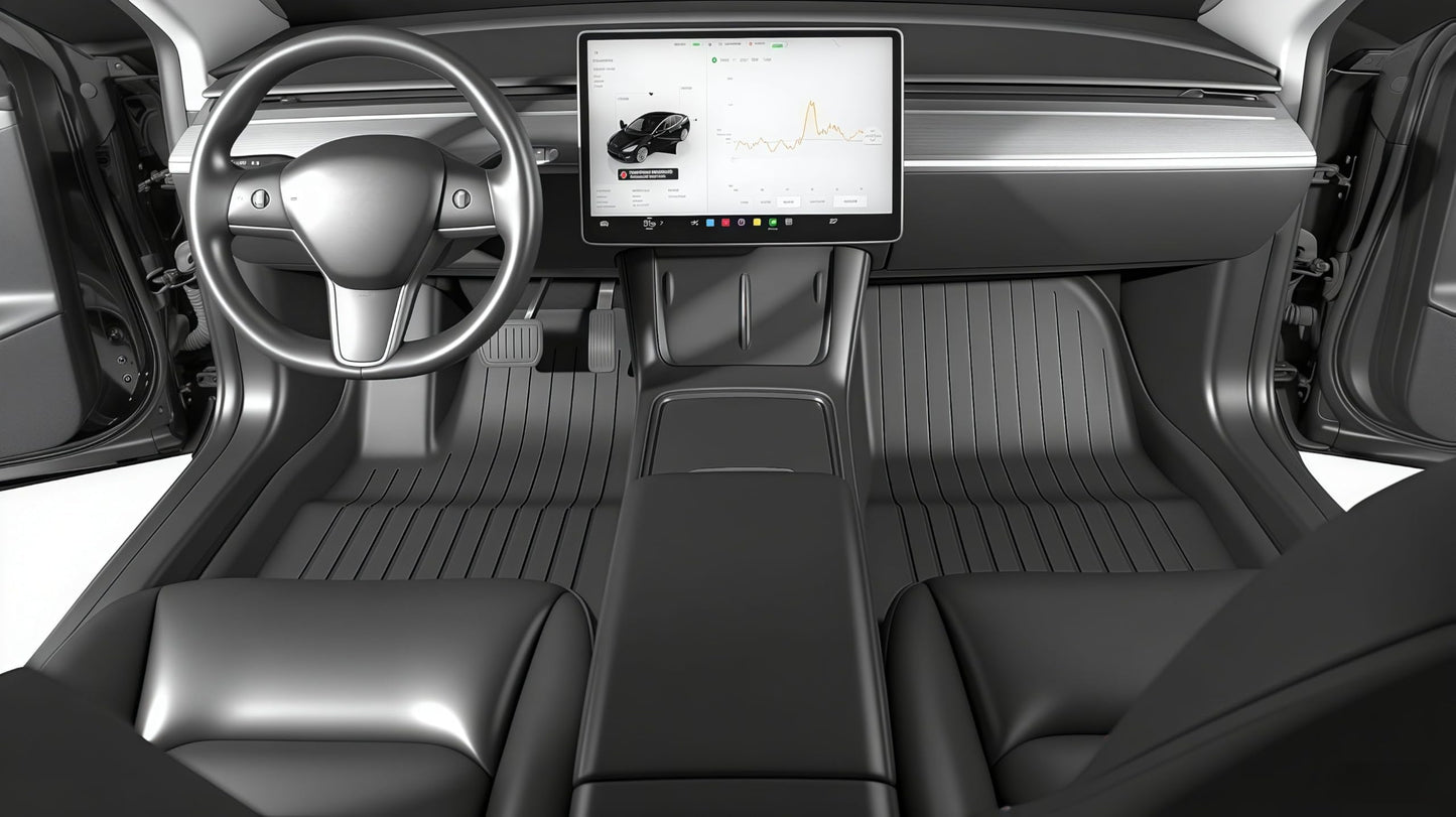 SUPER LINER Floor Mats for 2024-2025 2026 Tesla Model 3 Highland | 6-Piece Set Extra-Thick TPE All-Weather Floor & Cargo Liners | Pet & Child-Friendly Custom Fit Interior Accessories