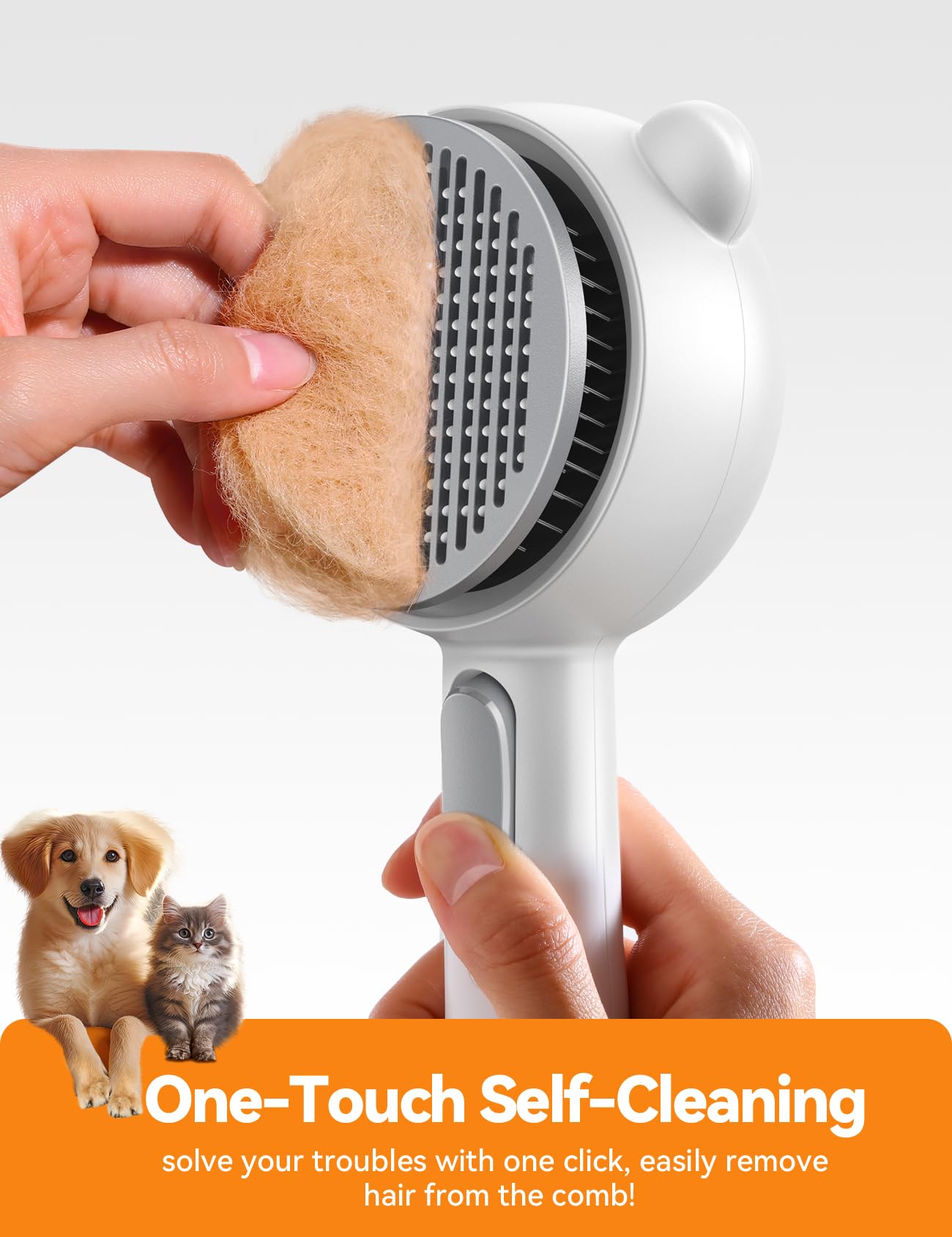 Cat Steam Brush, Brushes for Indoor Cats with Release Button, Dual Speed Spray USB Rechargeable Grooming Supplies, Cat Brush for Shedding Suitable for All Long-haired and Short-haired Pets