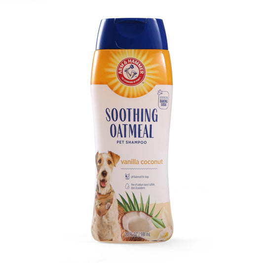 Arm & Hammer for Pets Soothing Oatmeal Pet Shampoo | Nourishing and Moisturizing Dog Shampoo with Gentle Cleansing formula | Vanilla Coconut Scent, 20 oz Bottle Shampoo for Pets