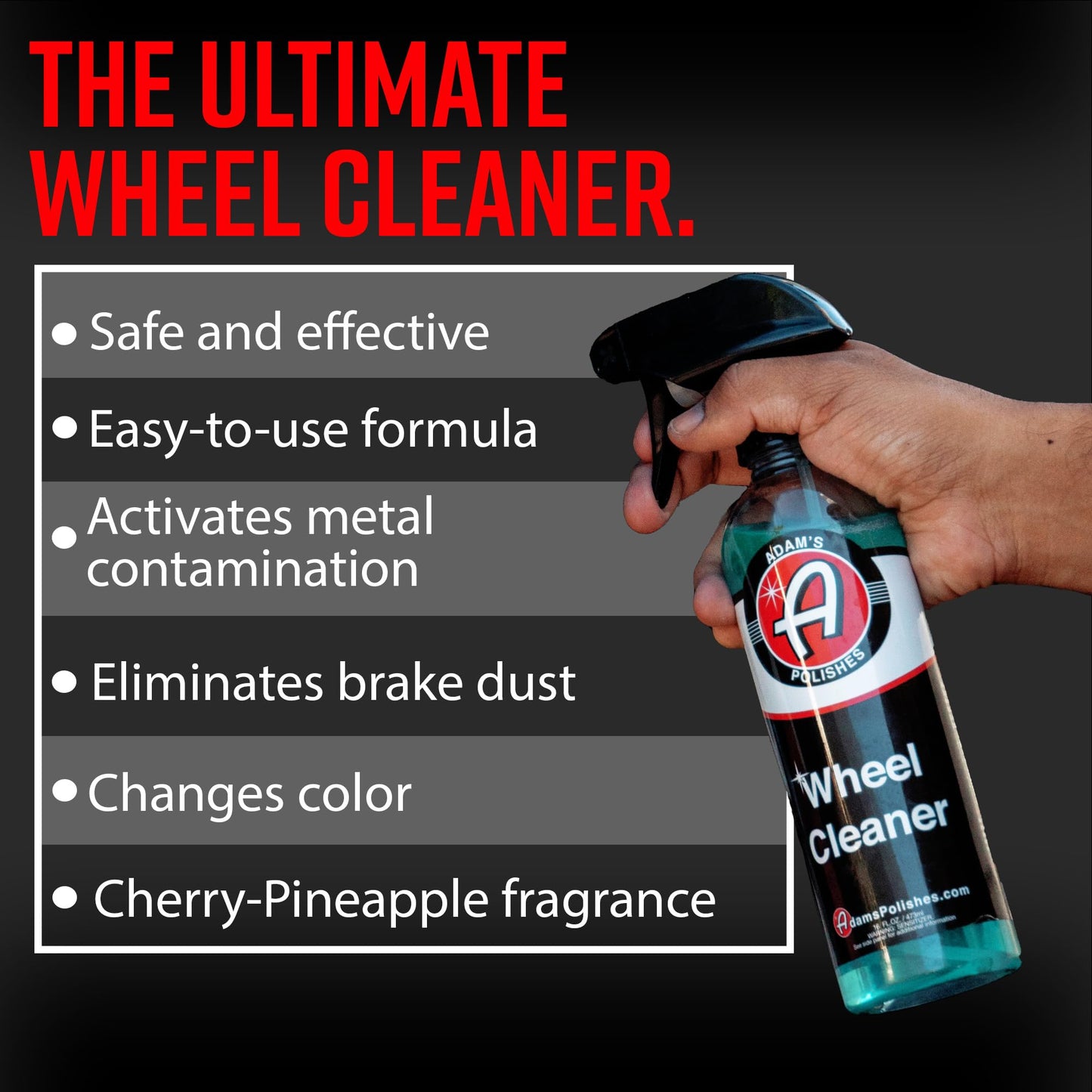Adam's Polishes Wheel Cleaner 5 Gallon - Tough Wheel Cleaning Spray For Car Wash Detailing | Rim Cleaner & Brake Dust Remover | Safe On Chrome Clear Coated & Plasti Dipped Wheels | Use w/Wheel Brush