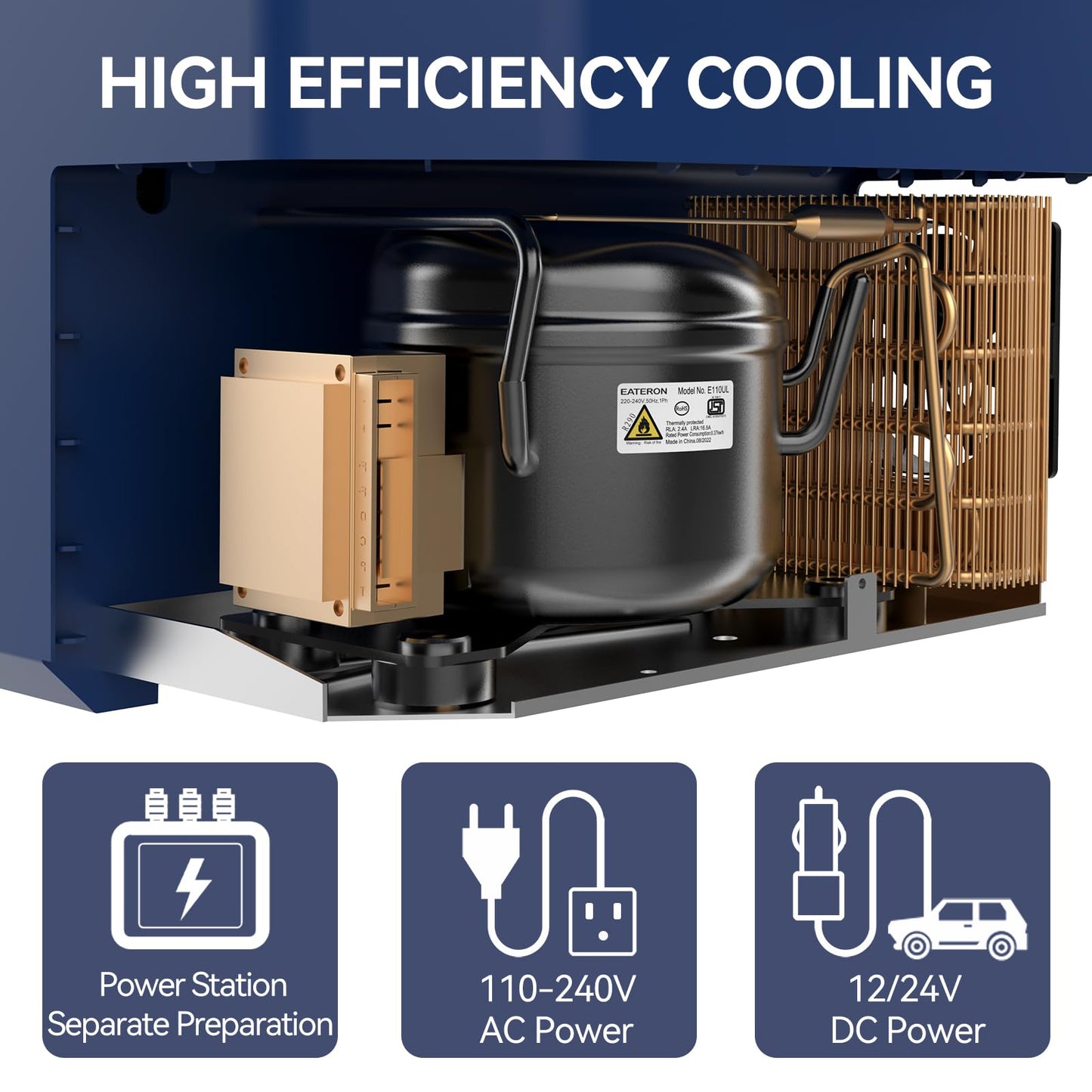 Megiu Car Fridge Portable 12V Refrigerator 32 Quart 12 Volt Freezer Compressor Cooler 12V/24V DC 110～240 V AC for Truck Van RV Camper SUV and Home Use