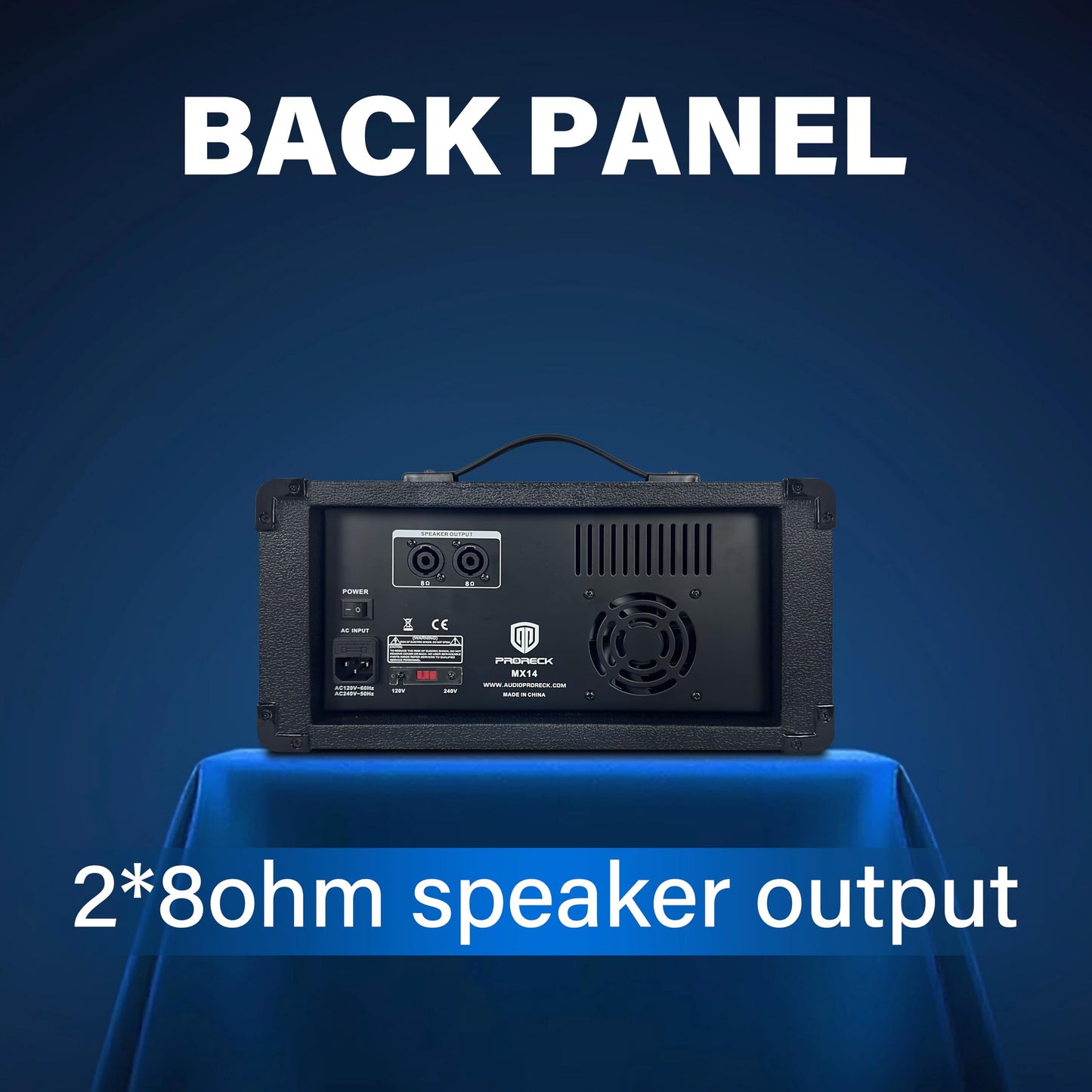 PRORECK DELTA 10 1800W Bluetooth PA Speaker System with 4-Channel Powered Mixer, 2 10-Inch Passive Speakers, Stands, Reverb Effects, and 15V Phantom Power. Perfect for DJs, Bands, Karaoke, Live Events